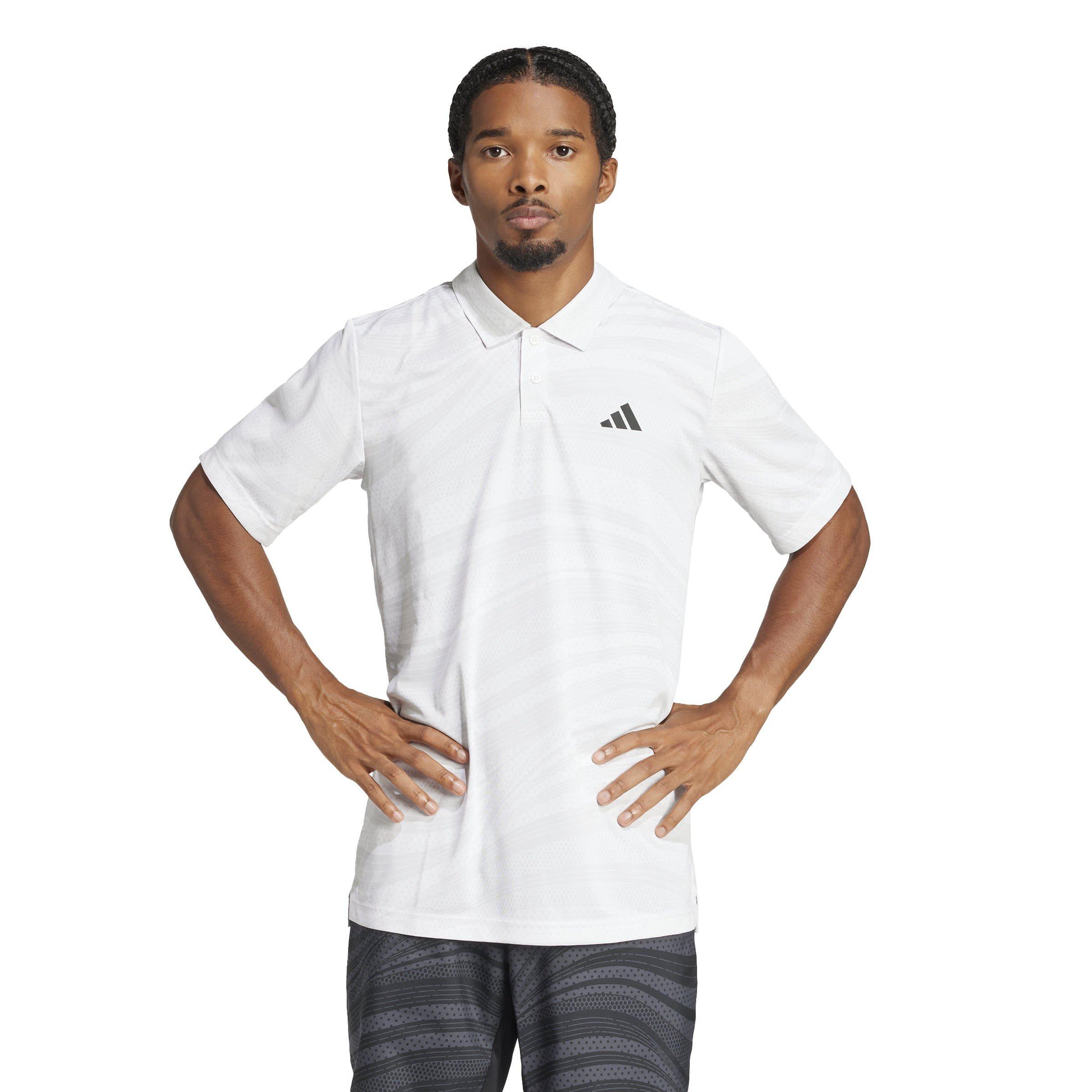Dash Grey/White - adidas - Club Tennis Climacool Graphic Mens Performance Polo Shirt - 2