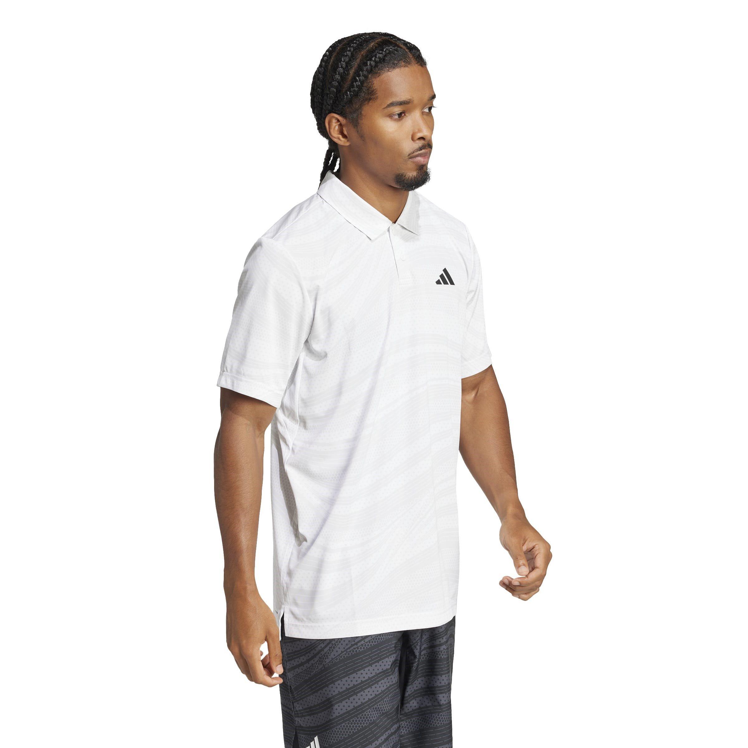 Dash Grey/White - adidas - Club Tennis Climacool Graphic Mens Performance Polo Shirt - 4