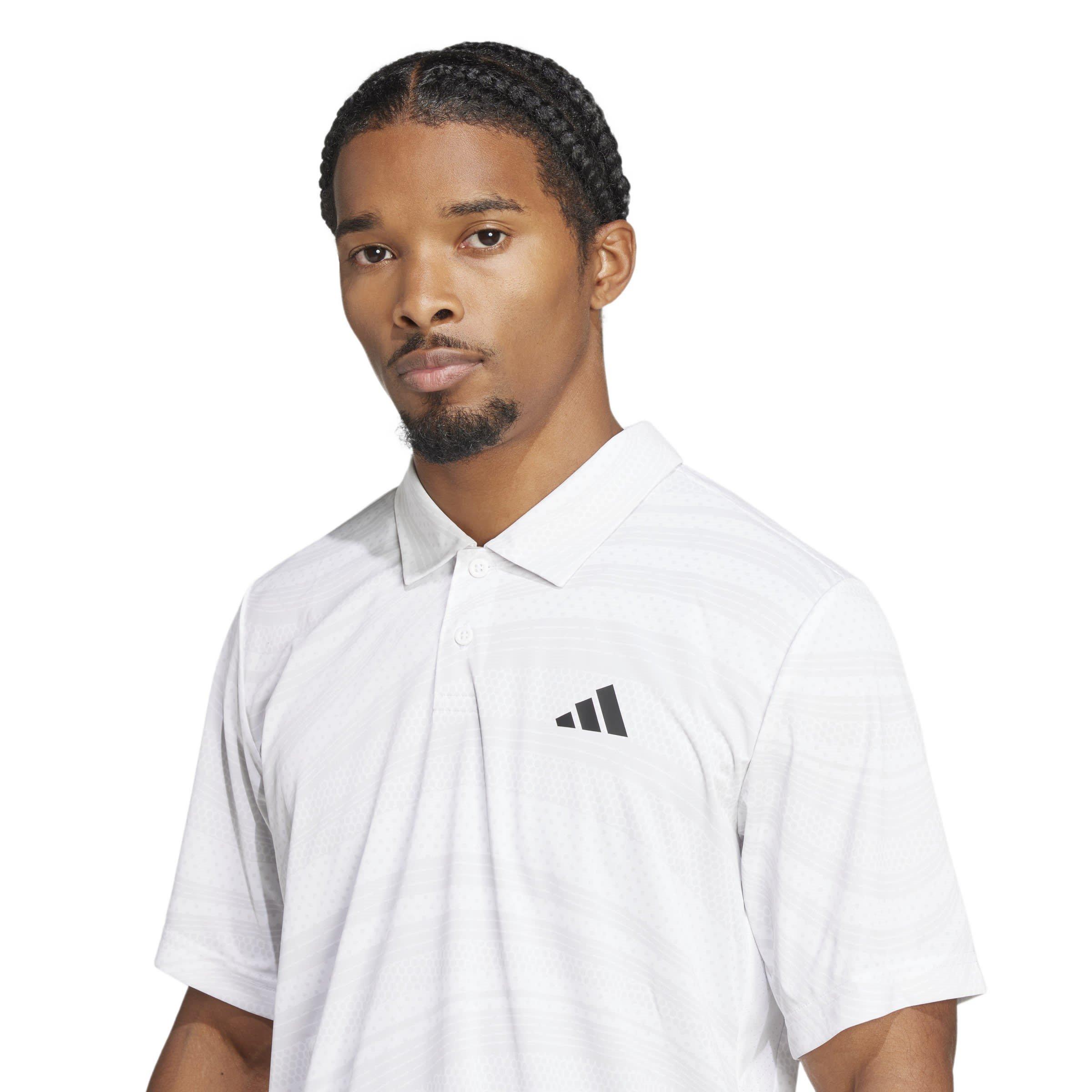 Dash Grey/White - adidas - Club Tennis Climacool Graphic Mens Performance Polo Shirt - 5