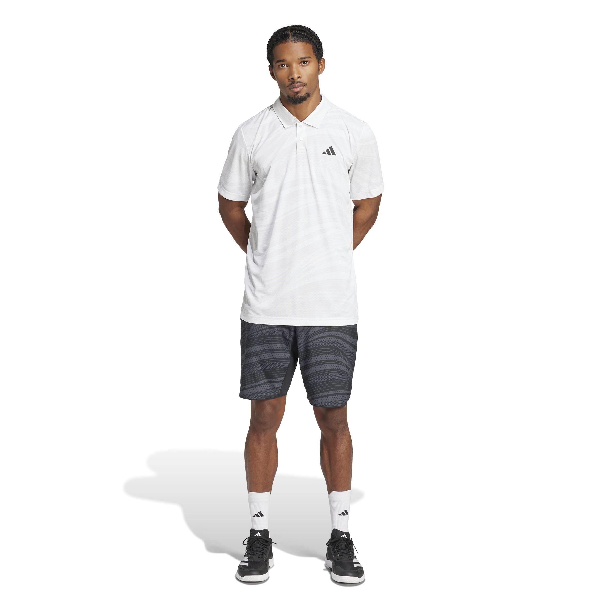 Dash Grey/White - adidas - Club Tennis Climacool Graphic Mens Performance Polo Shirt - 7