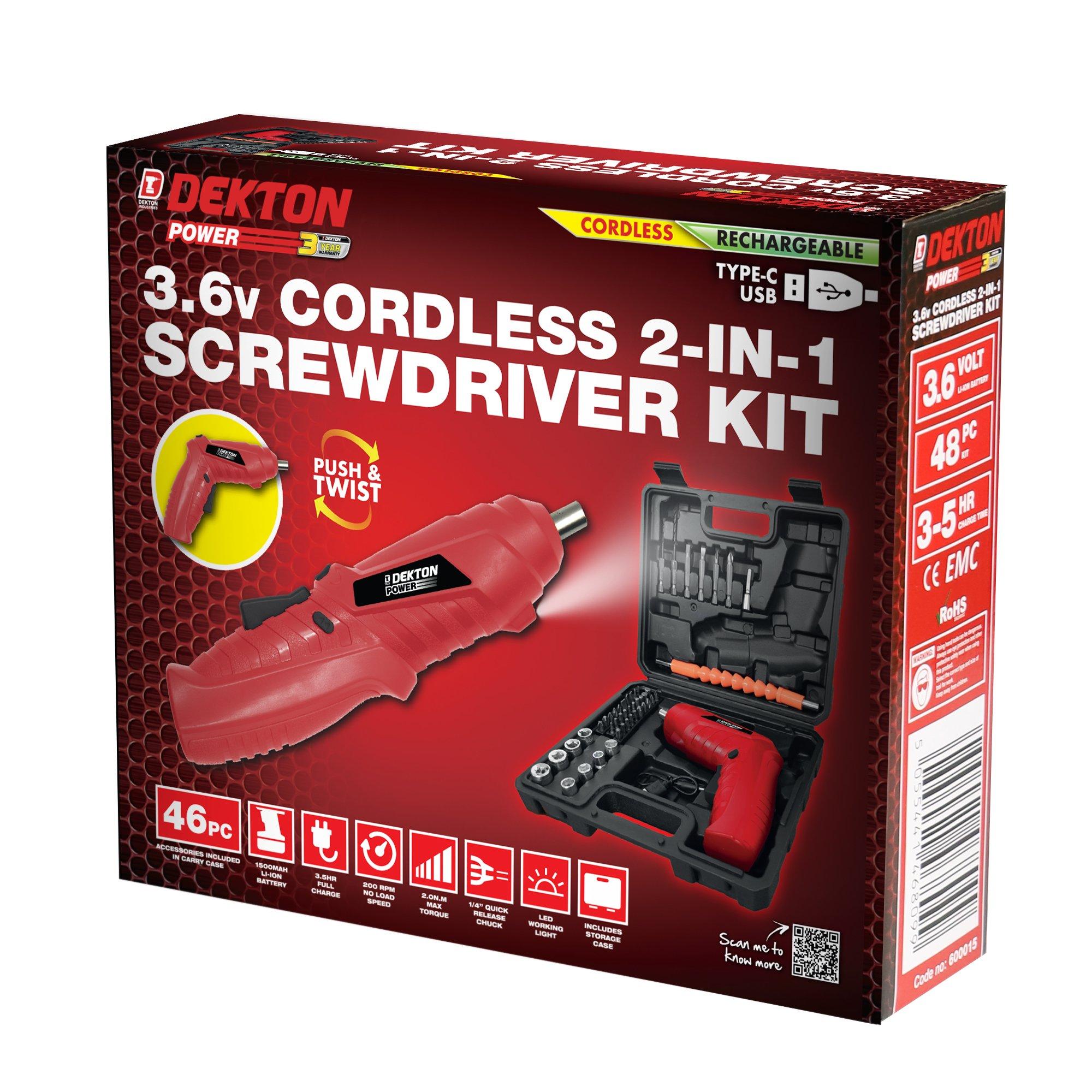 Red - Dekton - 48pcs Screwdriver Kit - 1
