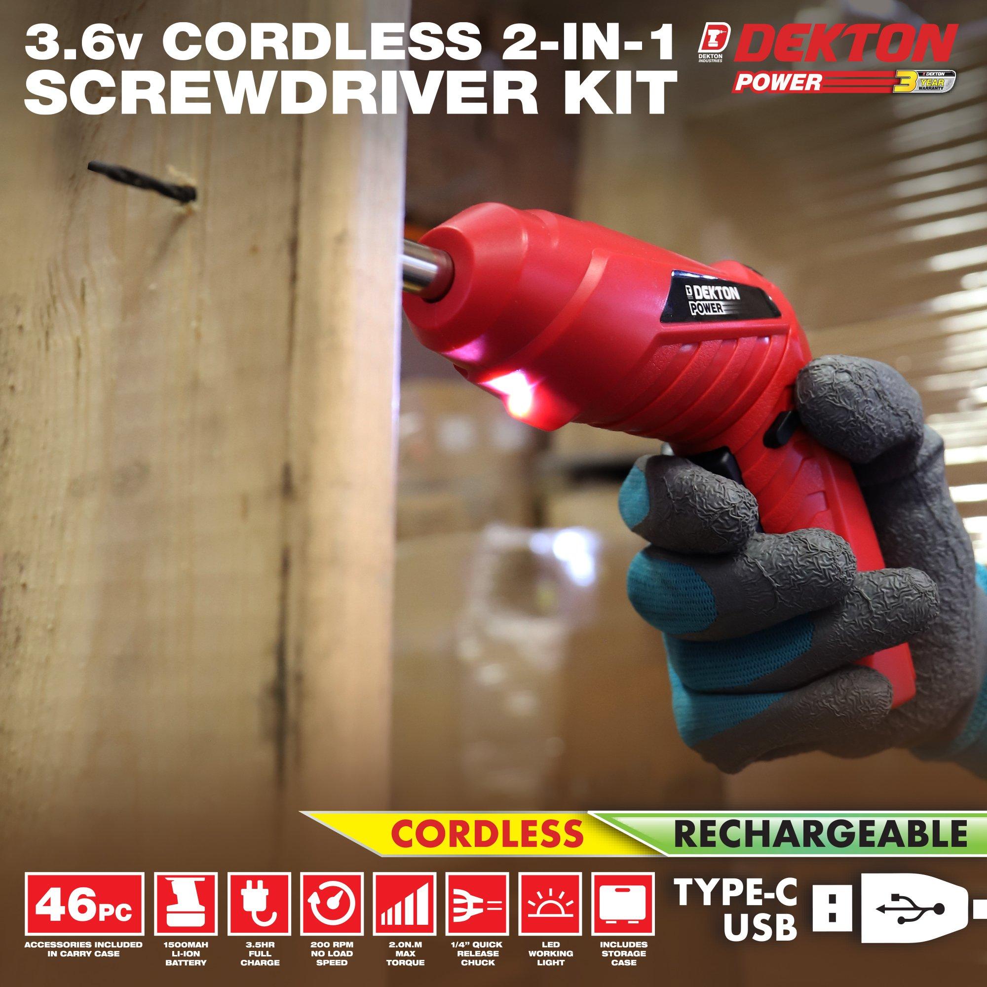 Red - Dekton - 48pcs Screwdriver Kit - 3