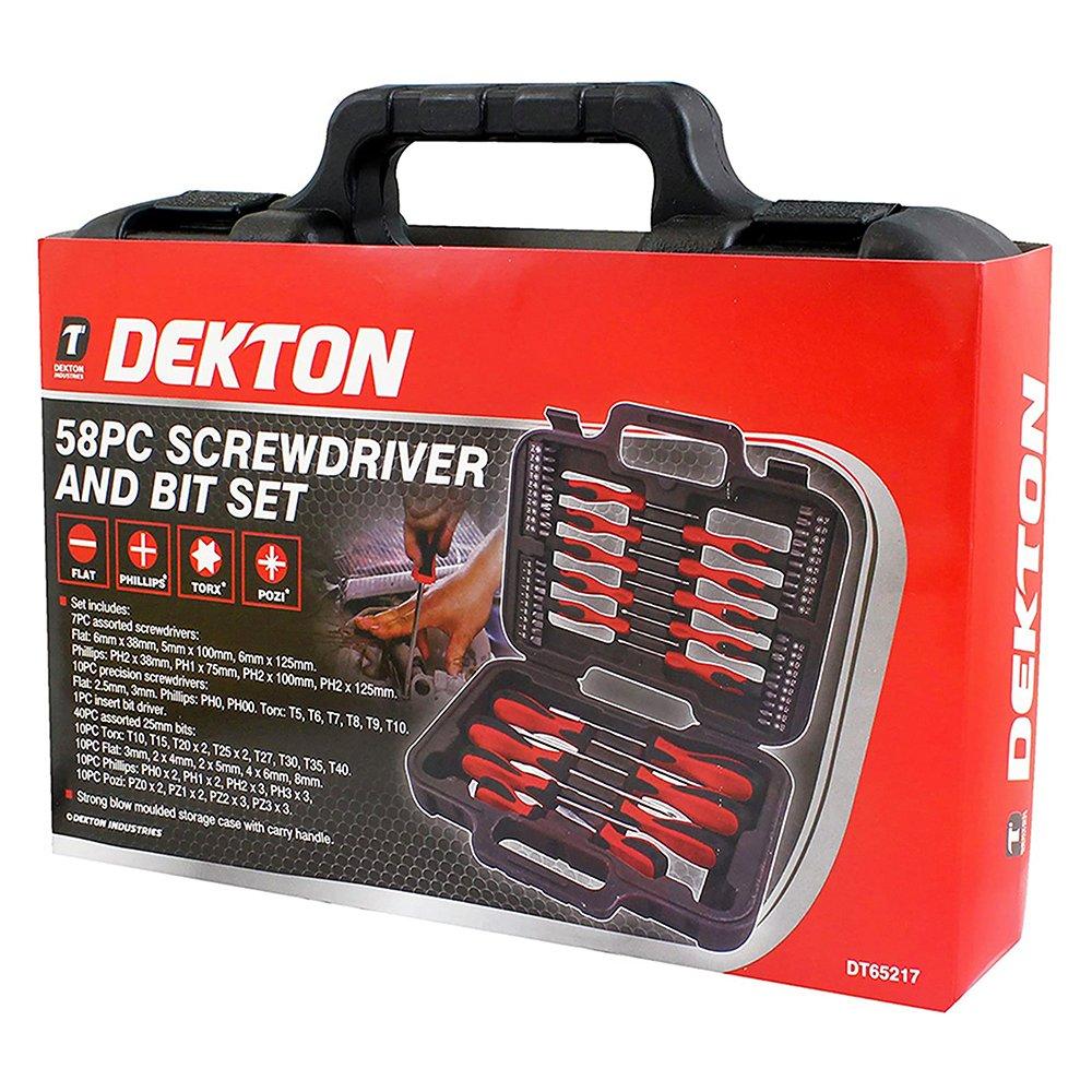 Dekton  58Pc Screwdriver And Bit Set - Black