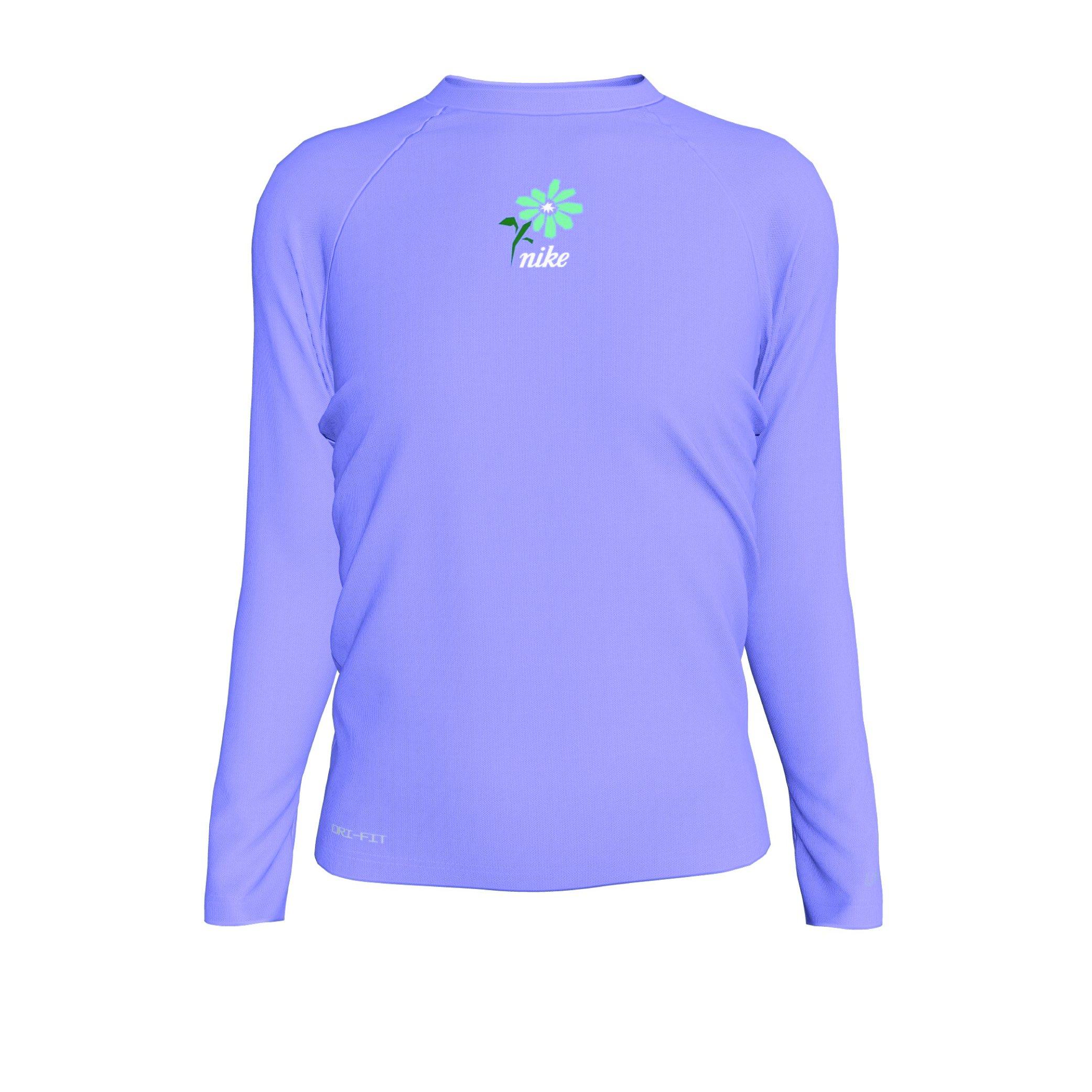 Light Thistle - Nike - Kids' Long Sleeve Performance Gym Top - 1