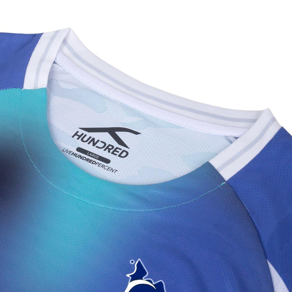 White/Blue - Hundred - Men's Short Sleeve Performance T-Shirt - 3