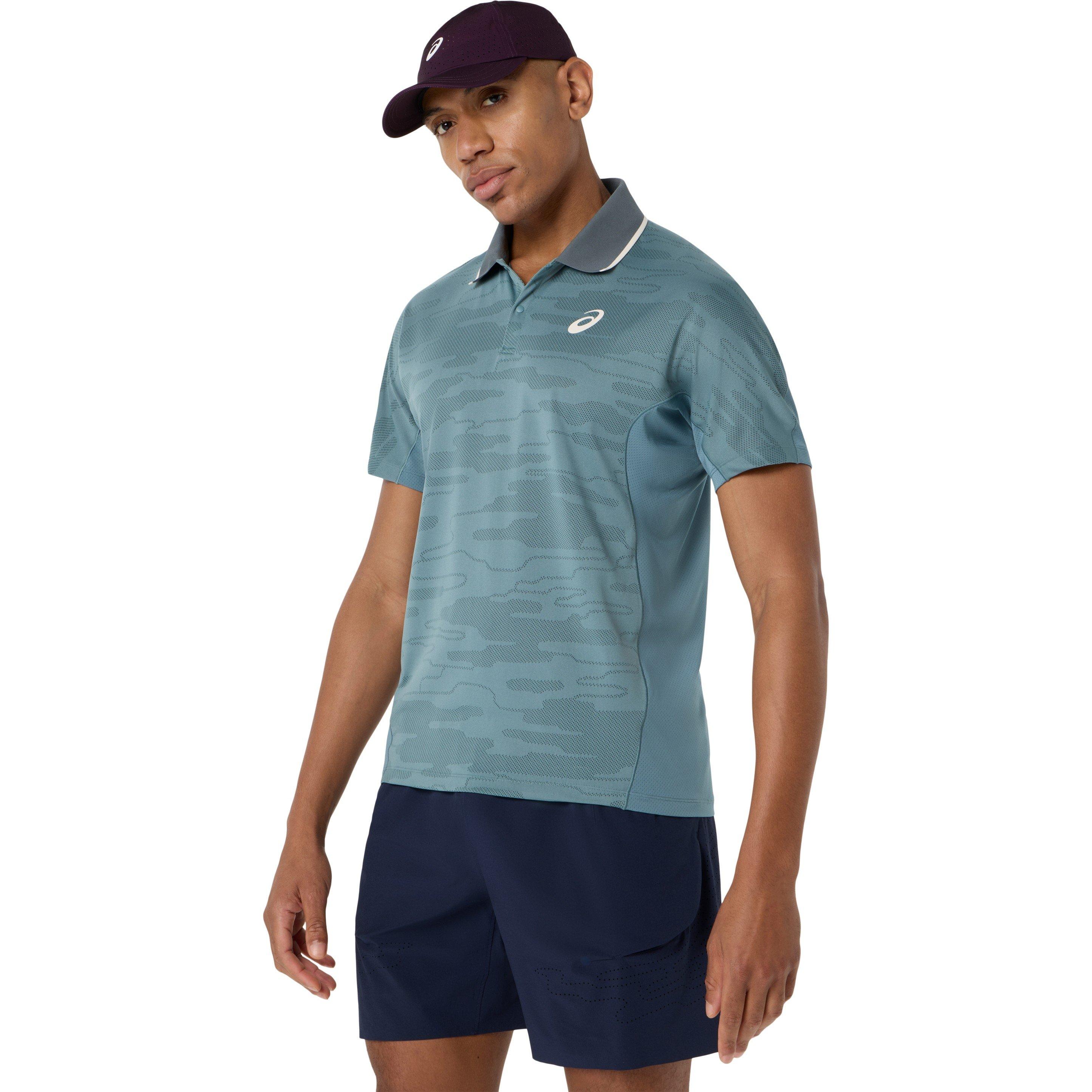 Foggy Teal - Asics - Men's Match Short Sleeve Polo Shirt - 1