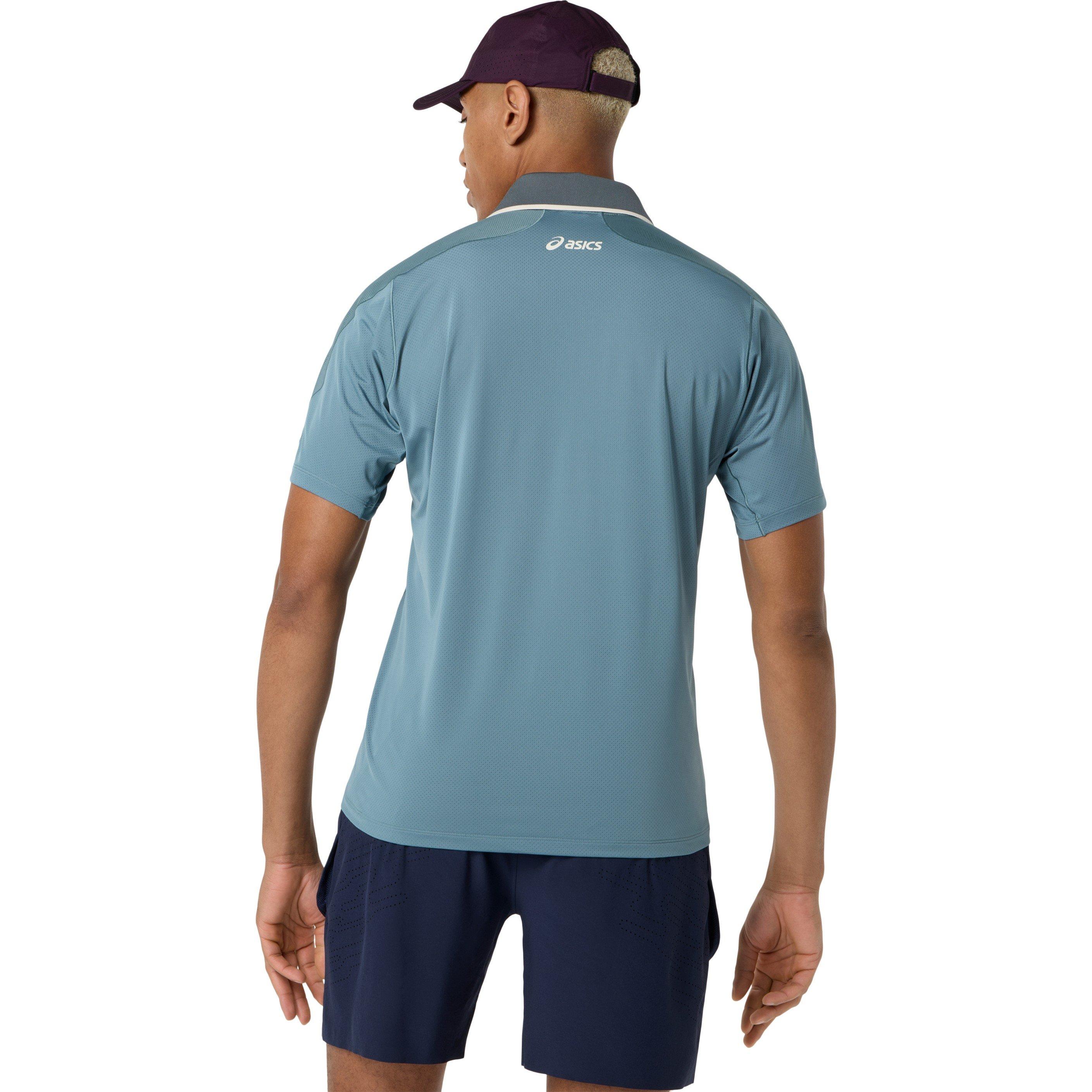 Foggy Teal - Asics - Men's Match Short Sleeve Polo Shirt - 2