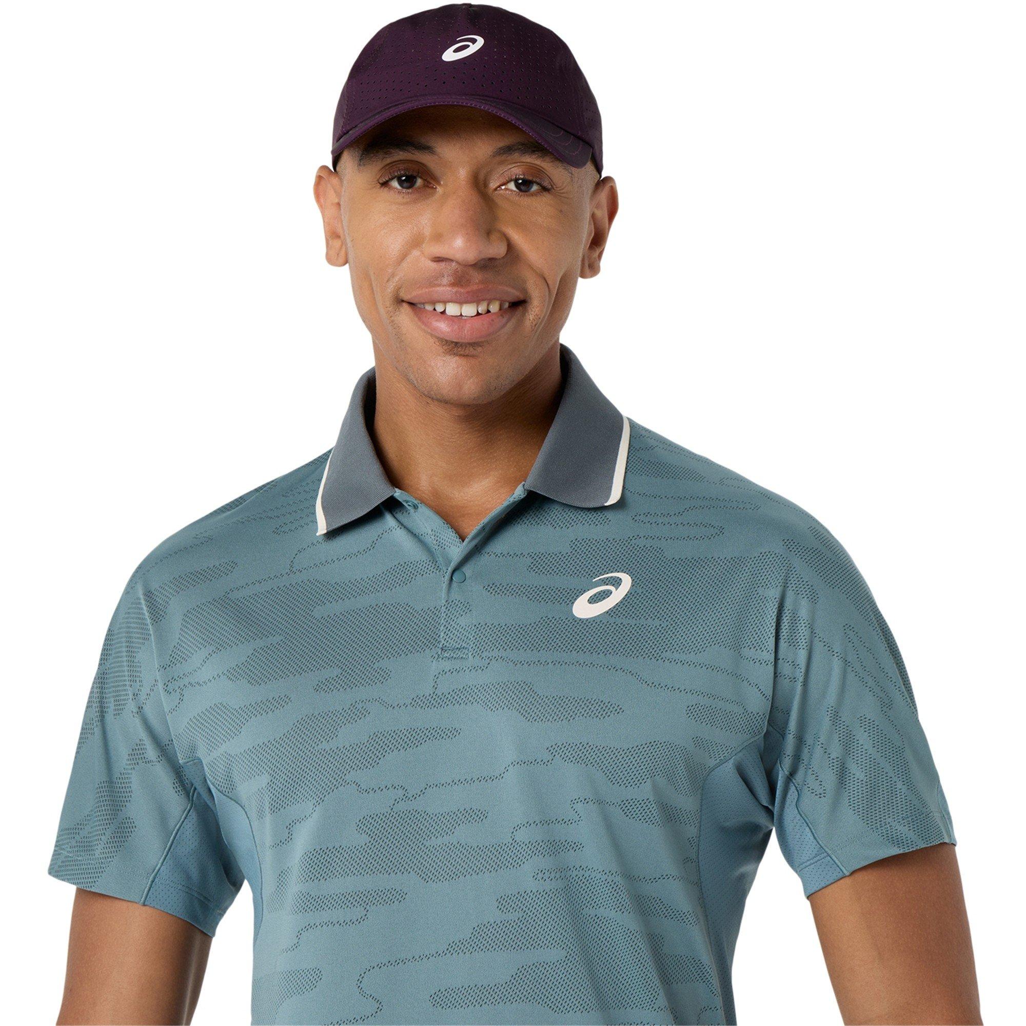 Foggy Teal - Asics - Men's Match Short Sleeve Polo Shirt - 5