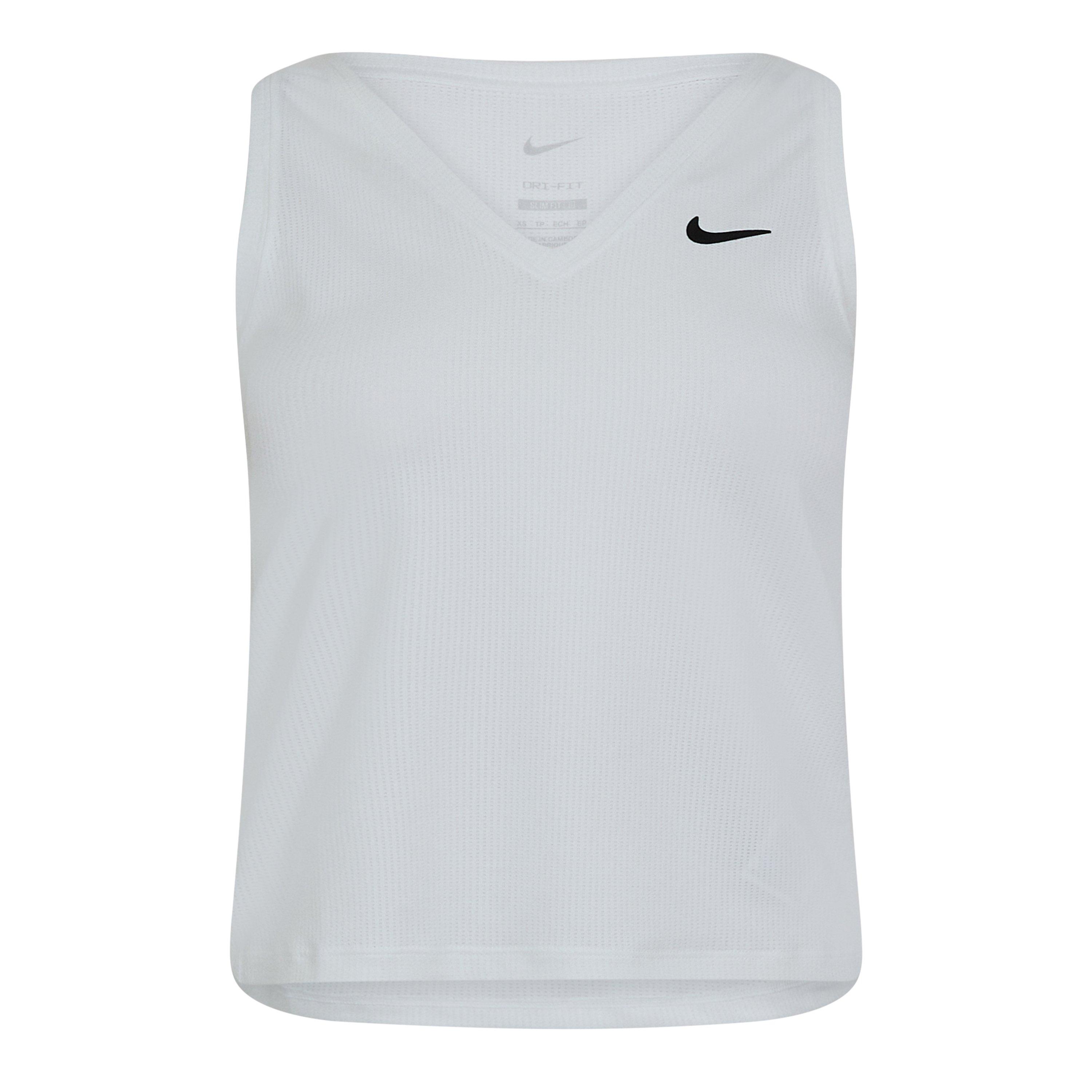 Nike Women's Nikecourt Victory Tennis Tank - White/Black - 12 (M)
