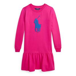 Polo Ralph Lauren Long Sleeve Big Pony Fleece Dress Juniors