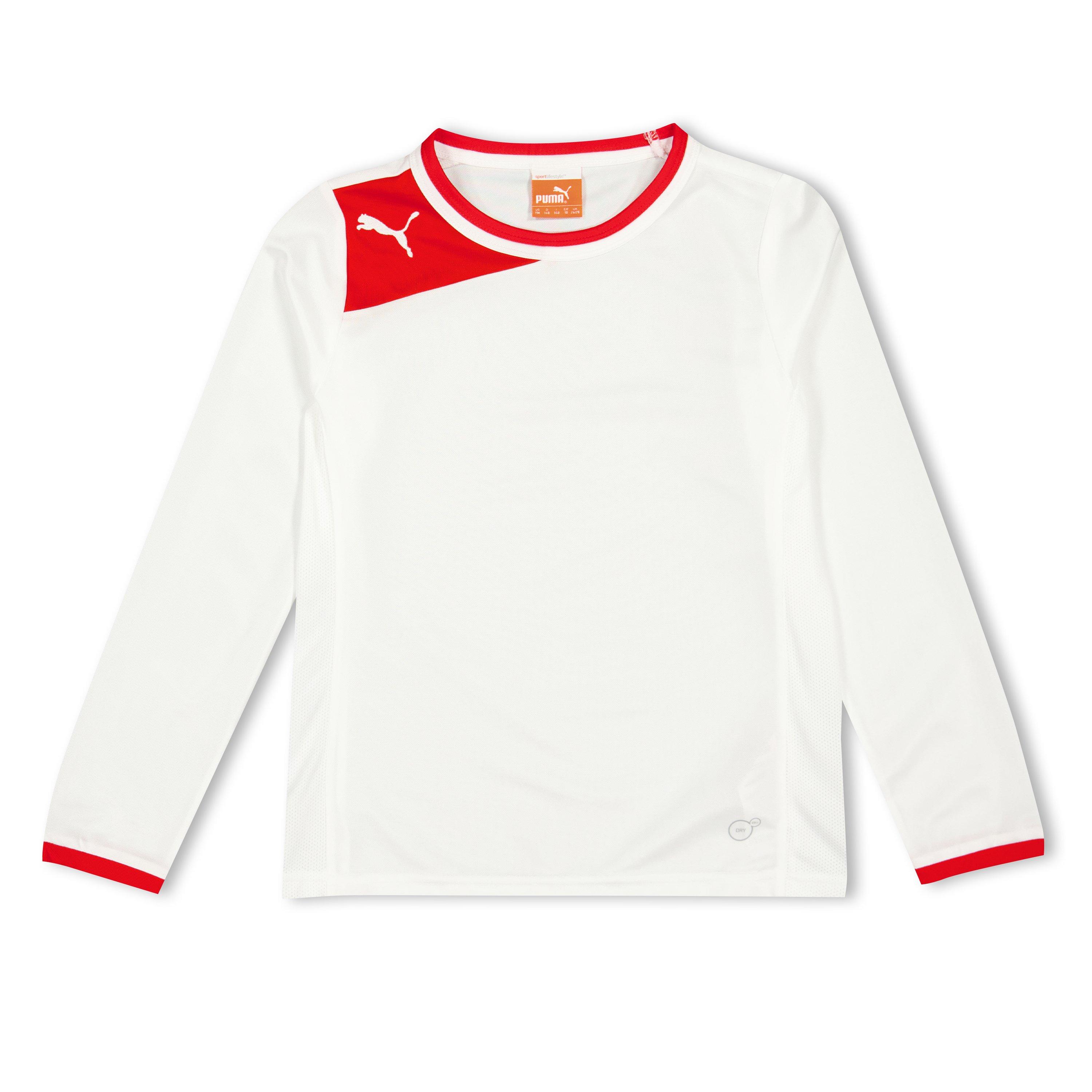 Puma Boys (13) Fb Powercat 5.12 Ls Shirt Juniors - White - 9-10 (M)