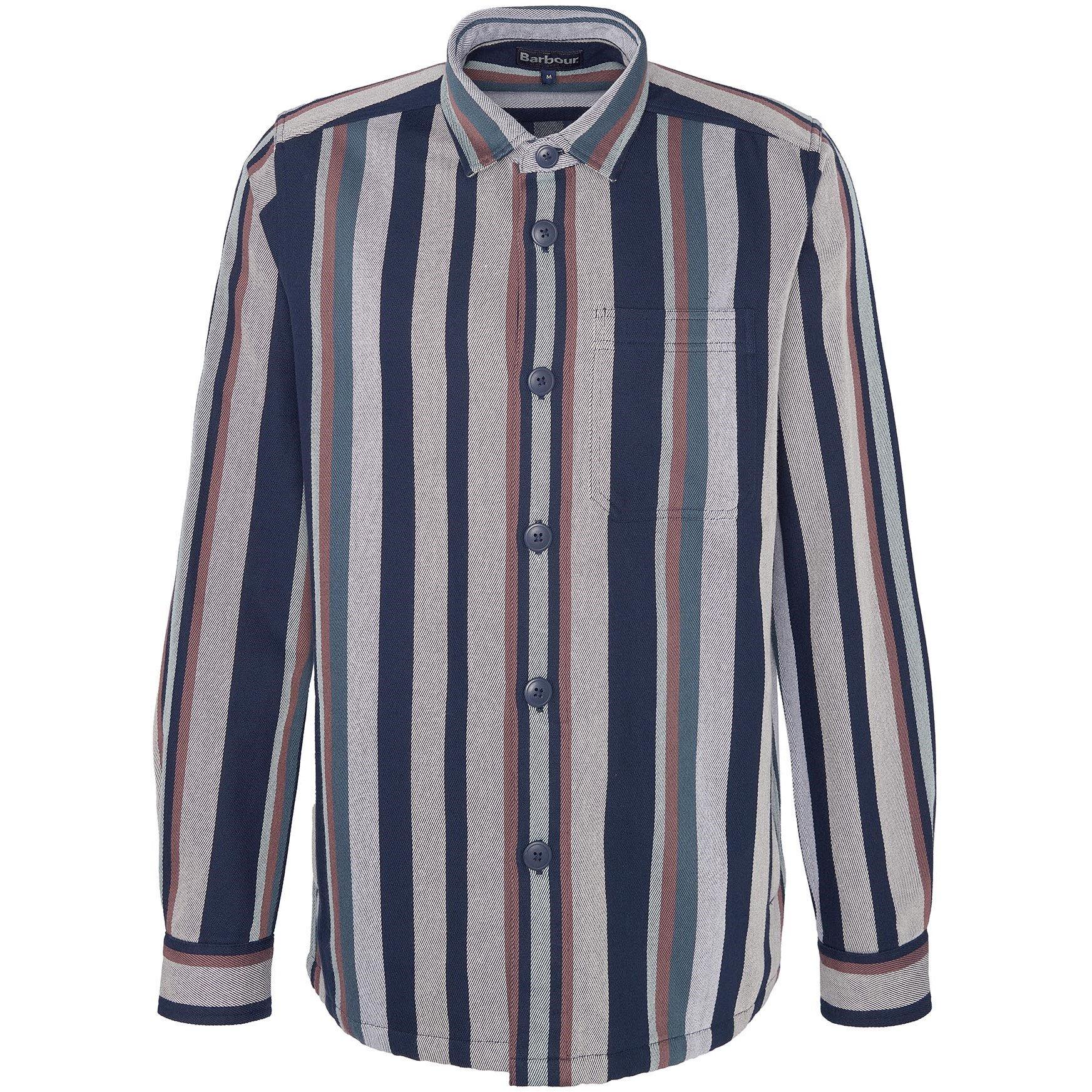 Dark Slate GY99 - Barbour - Men's Hawkhill Striped Lightweight Overshirt - 7