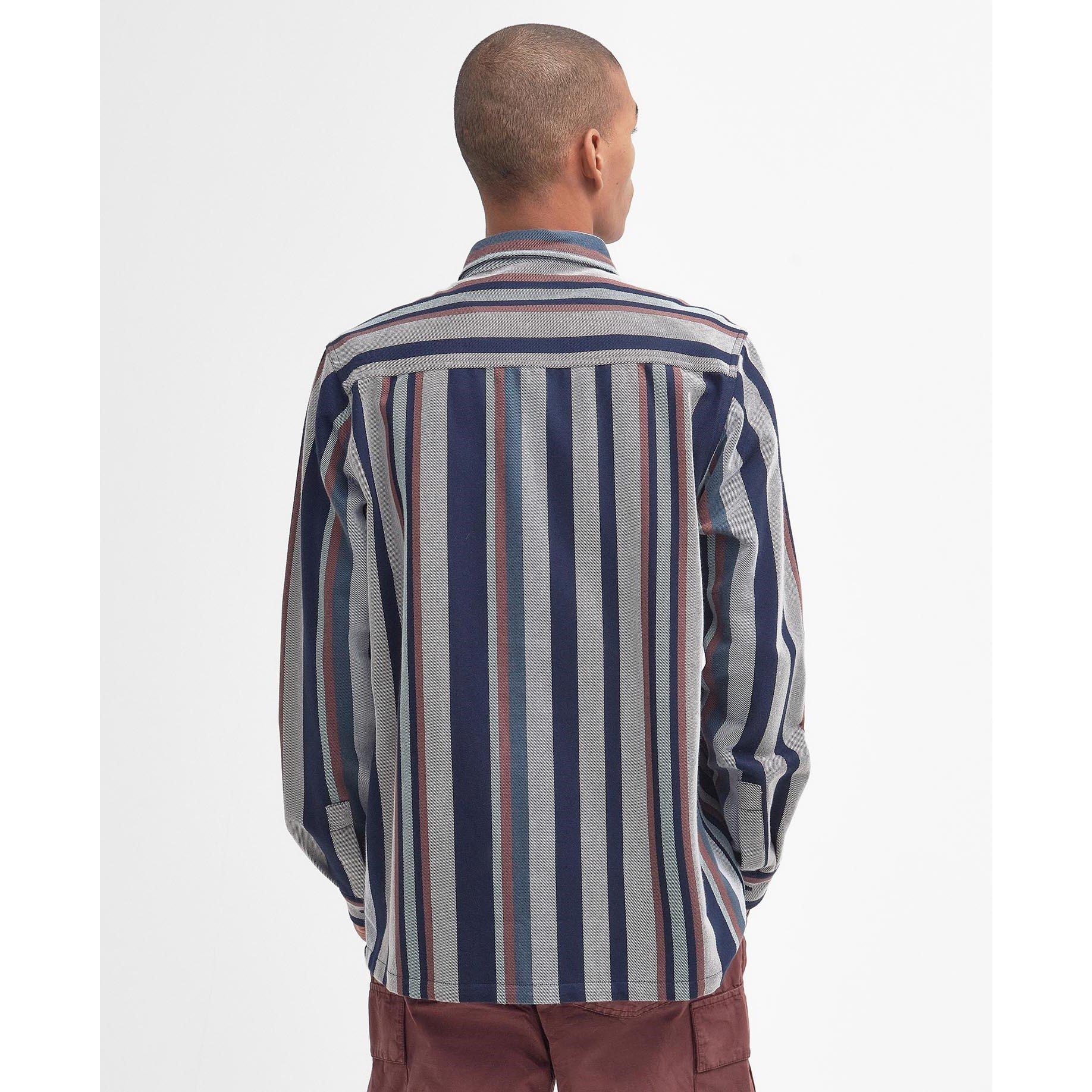 Dark Slate GY99 - Barbour - Men's Hawkhill Striped Lightweight Overshirt - 2