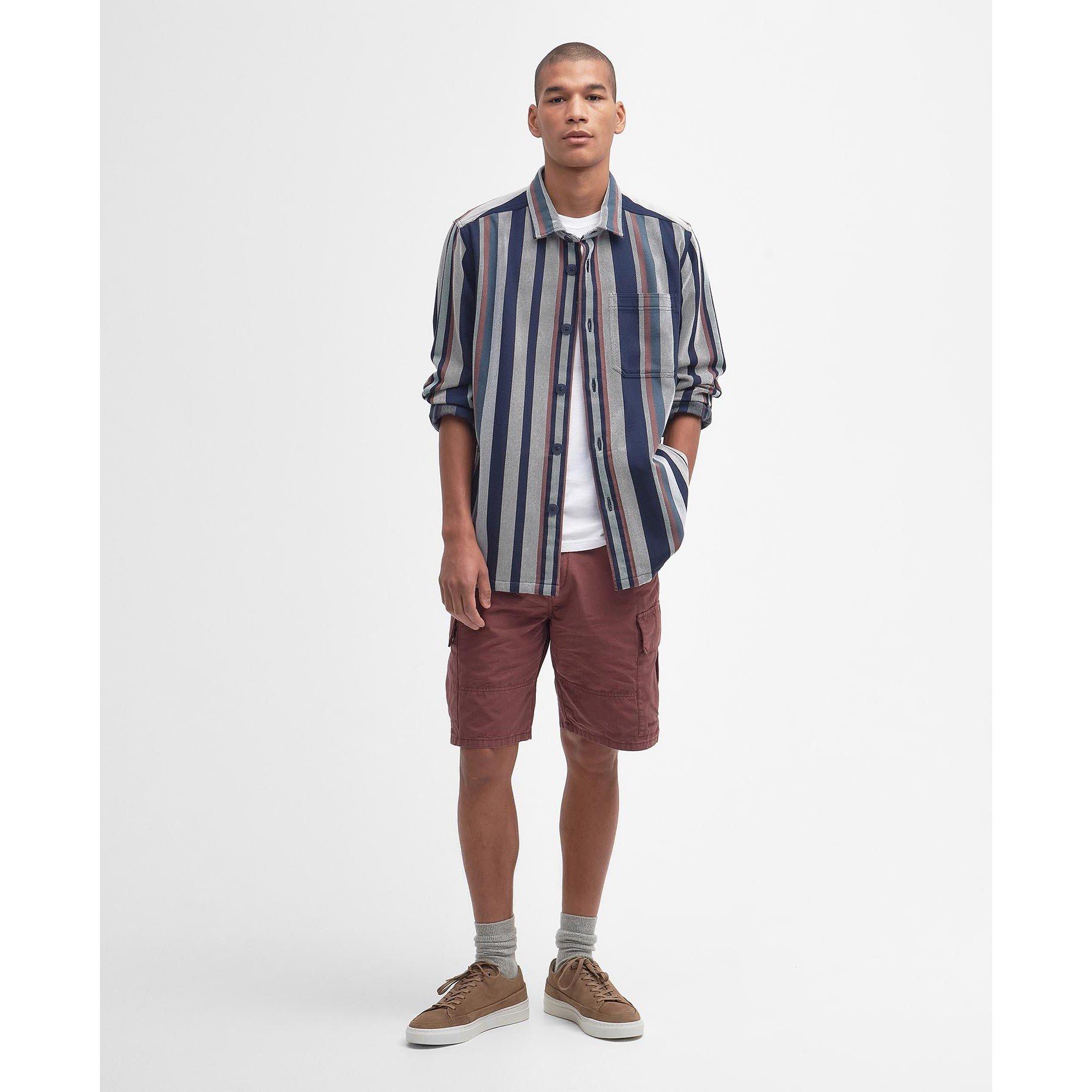 Dark Slate GY99 - Barbour - Men's Hawkhill Striped Lightweight Overshirt - 3