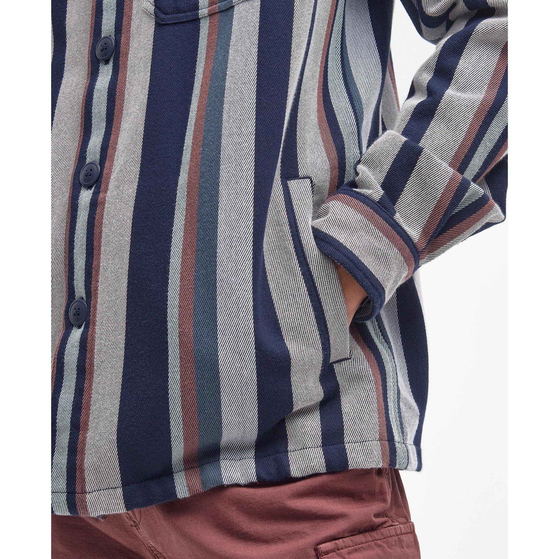Dark Slate GY99 - Barbour - Men's Hawkhill Striped Lightweight Overshirt - 5