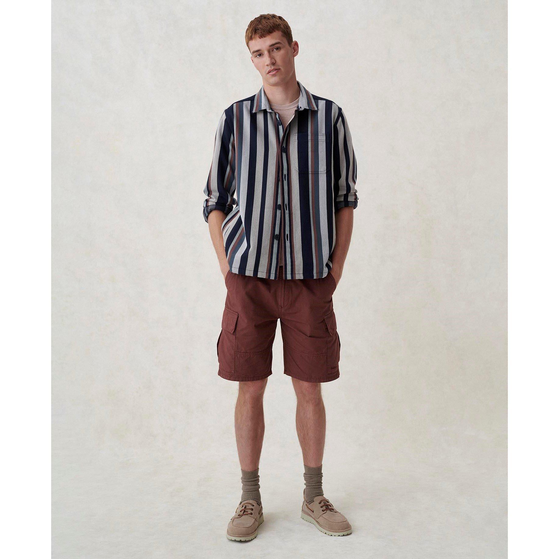 Dark Slate GY99 - Barbour - Men's Hawkhill Striped Lightweight Overshirt - 6