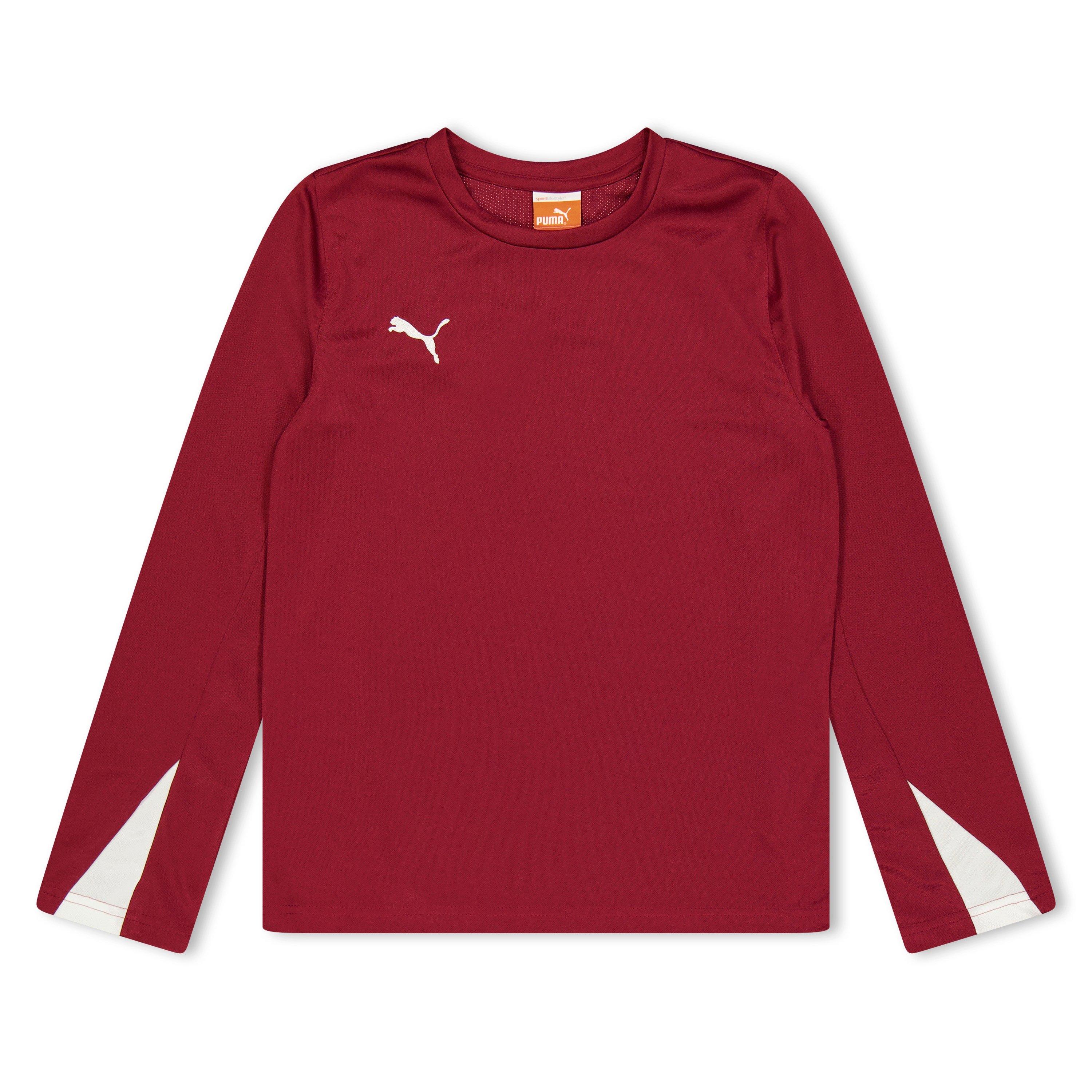 Puma Boys (13) Team Ls Shirt Juniors - Red - 9-10 (M)