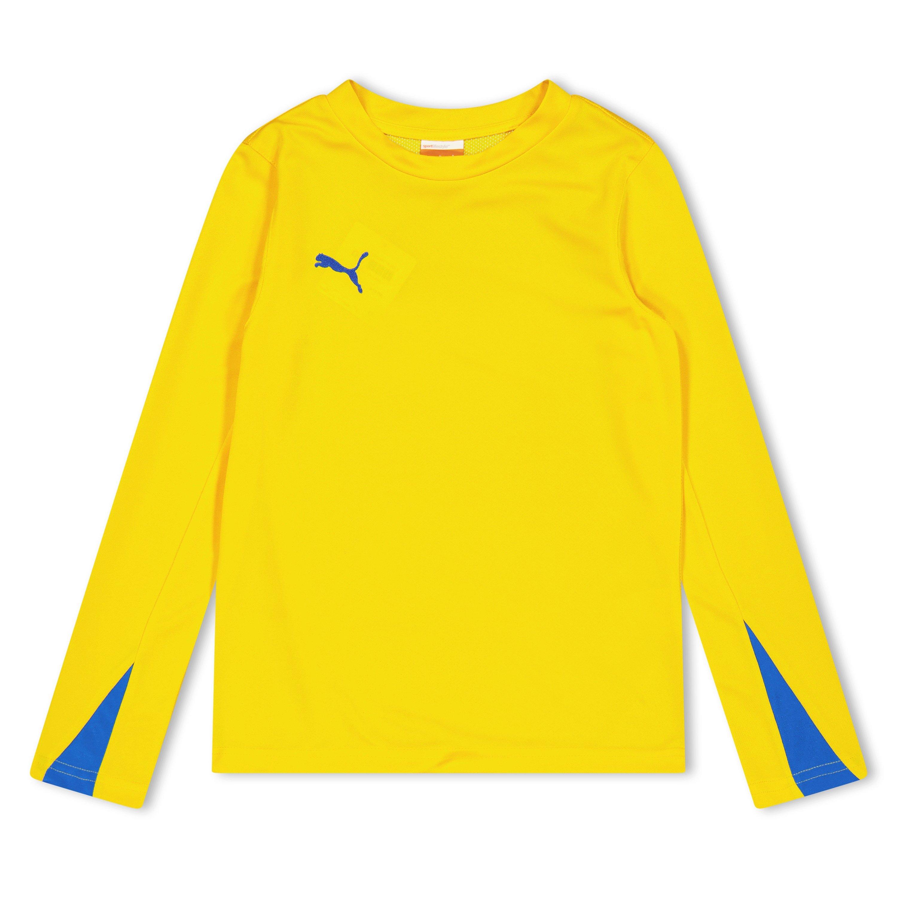Puma Boys (13) Team Ls Shirt Juniors - Yellow - 7-8 (S)