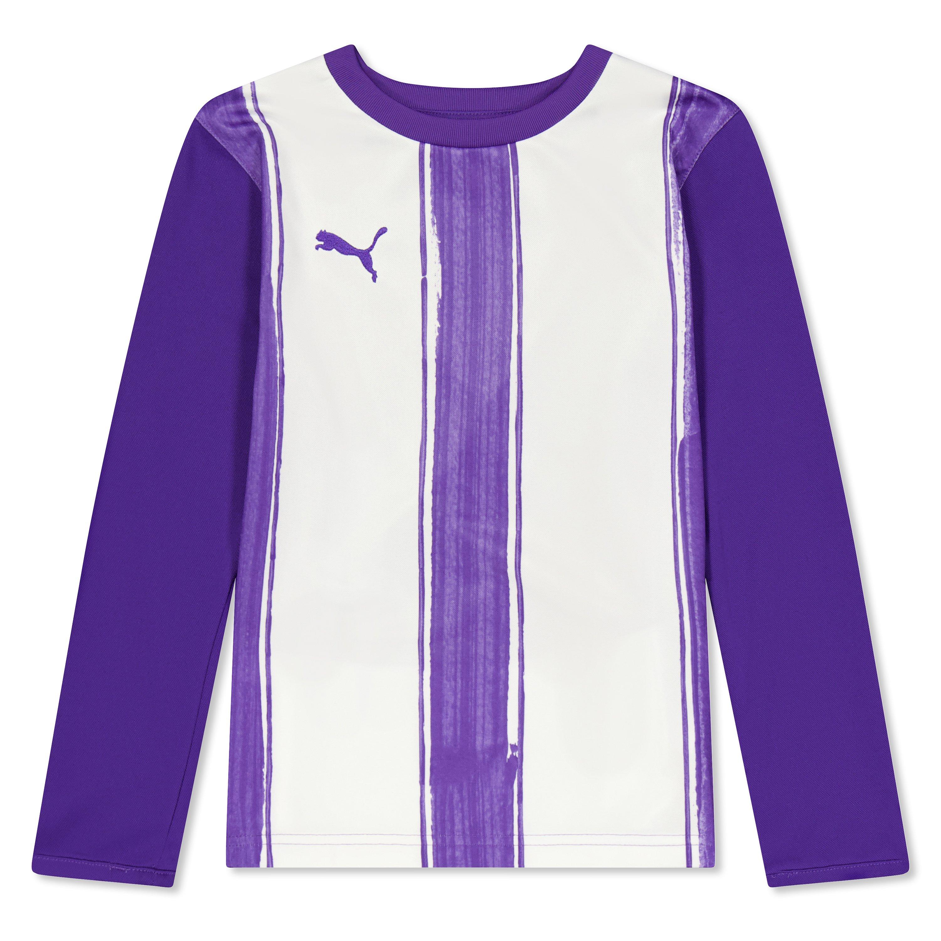 Puma Boys Striped Ls Shirt Juniors - Purple - 14 (2XL)