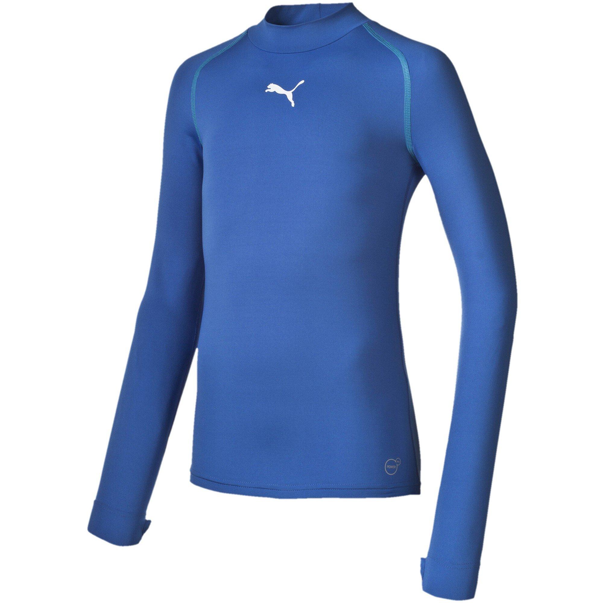 Puma Boys (5) Tb Ls Tee Warm (Vent) Juniors - Blue - 9-10 (M)