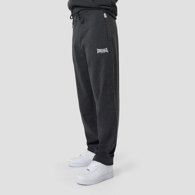 Charcoal Marl - Lonsdale - Heavyweight Jersey Jogging Pants - 1
