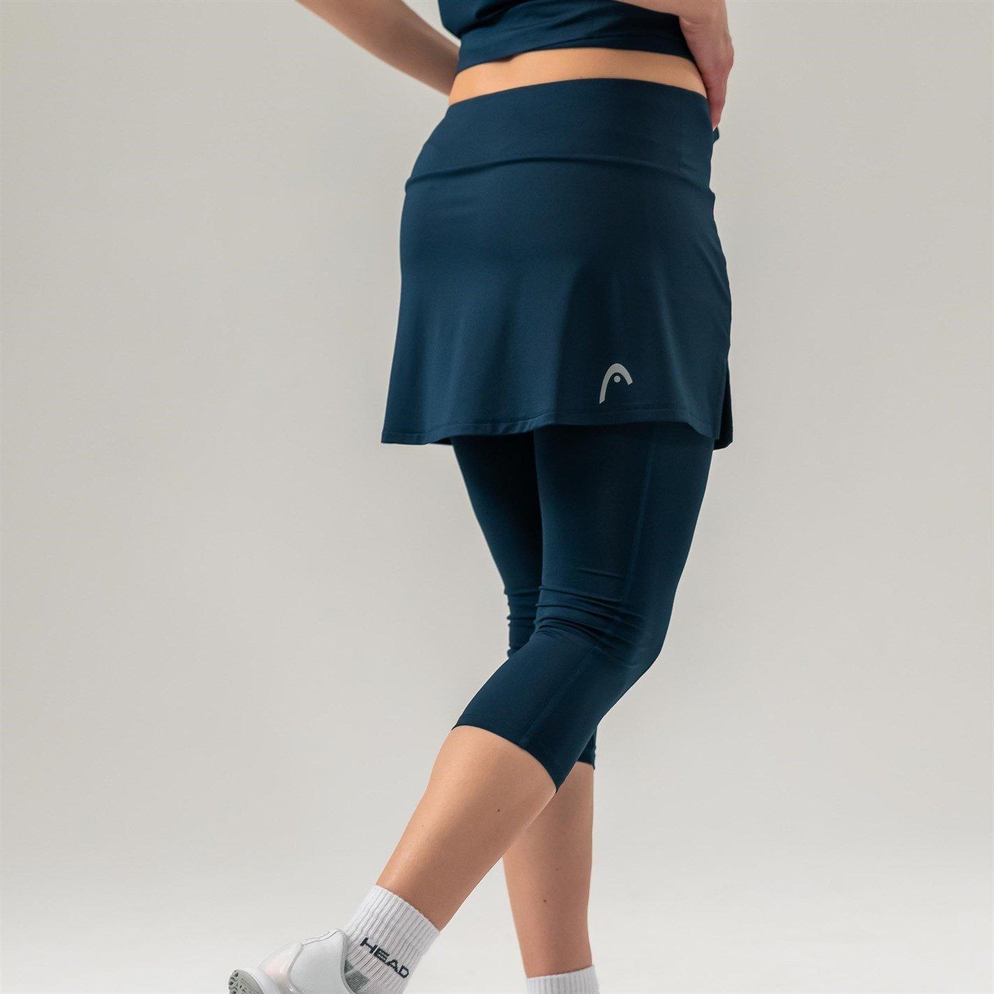 Dunkelblau - HEAD - Club 3 Quarter Tights Skort - 4