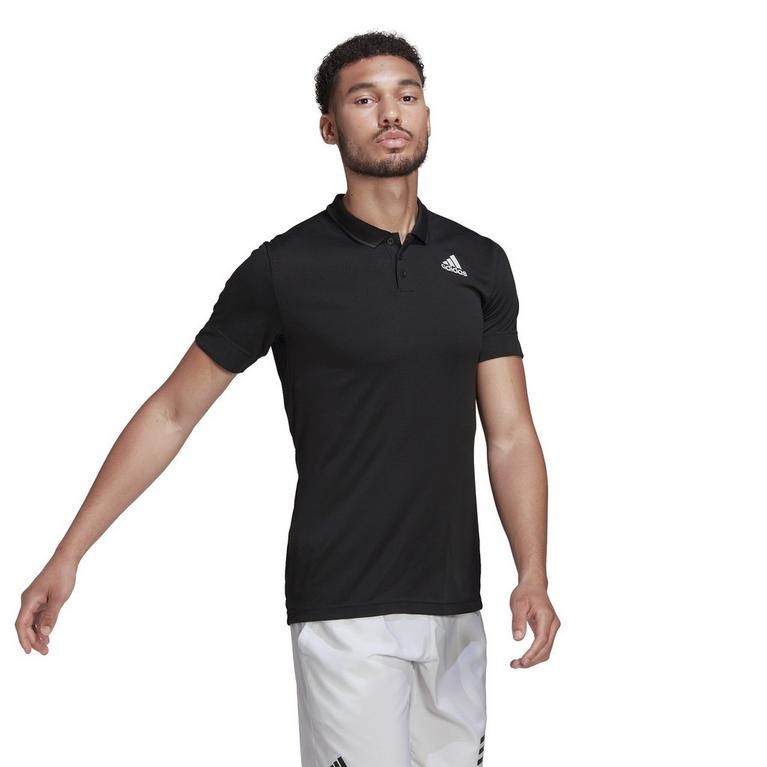 Noir - adidas - Tennis Freelift Polo Shirt Mens - 4