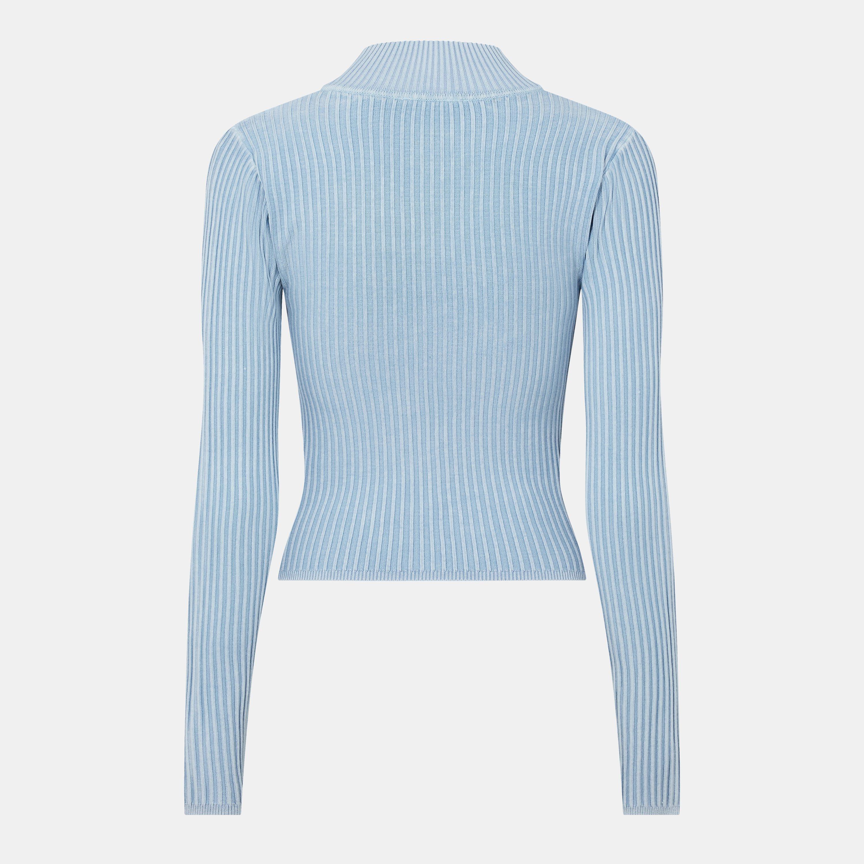 Soft Blue - Jack Wills - Acid Wash Zip-Up Top - 2