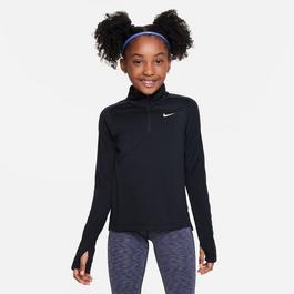 Nike yellow Older Girls DRI-FIT Long Sleeve Half Zip