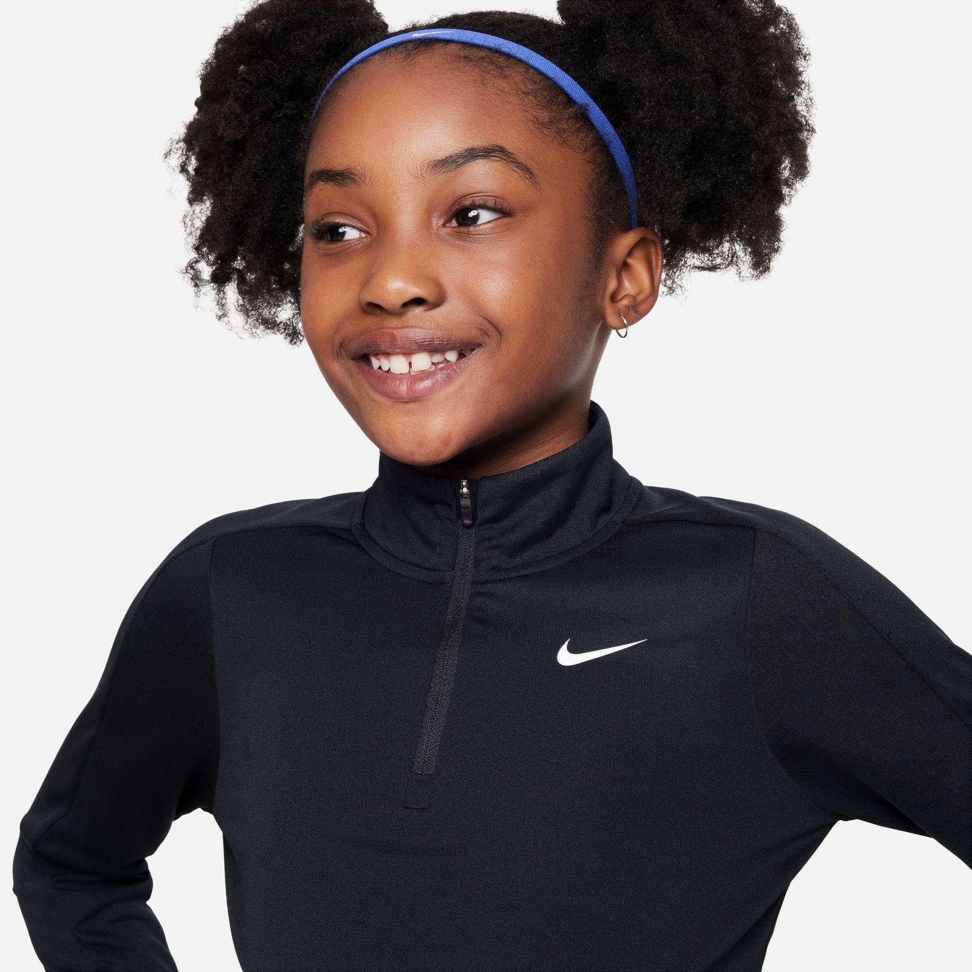 Schwarz - Nike - Older Girls DRI-FIT Long Sleeve Half Zip - 3