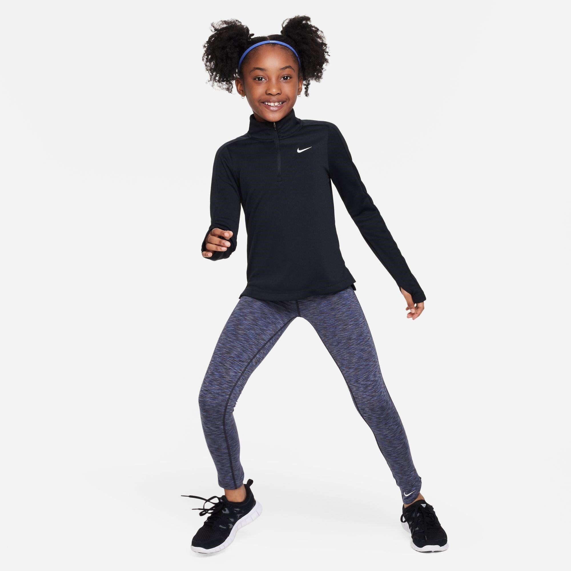 Schwarz - Nike - Older Girls DRI-FIT Long Sleeve Half Zip - 6