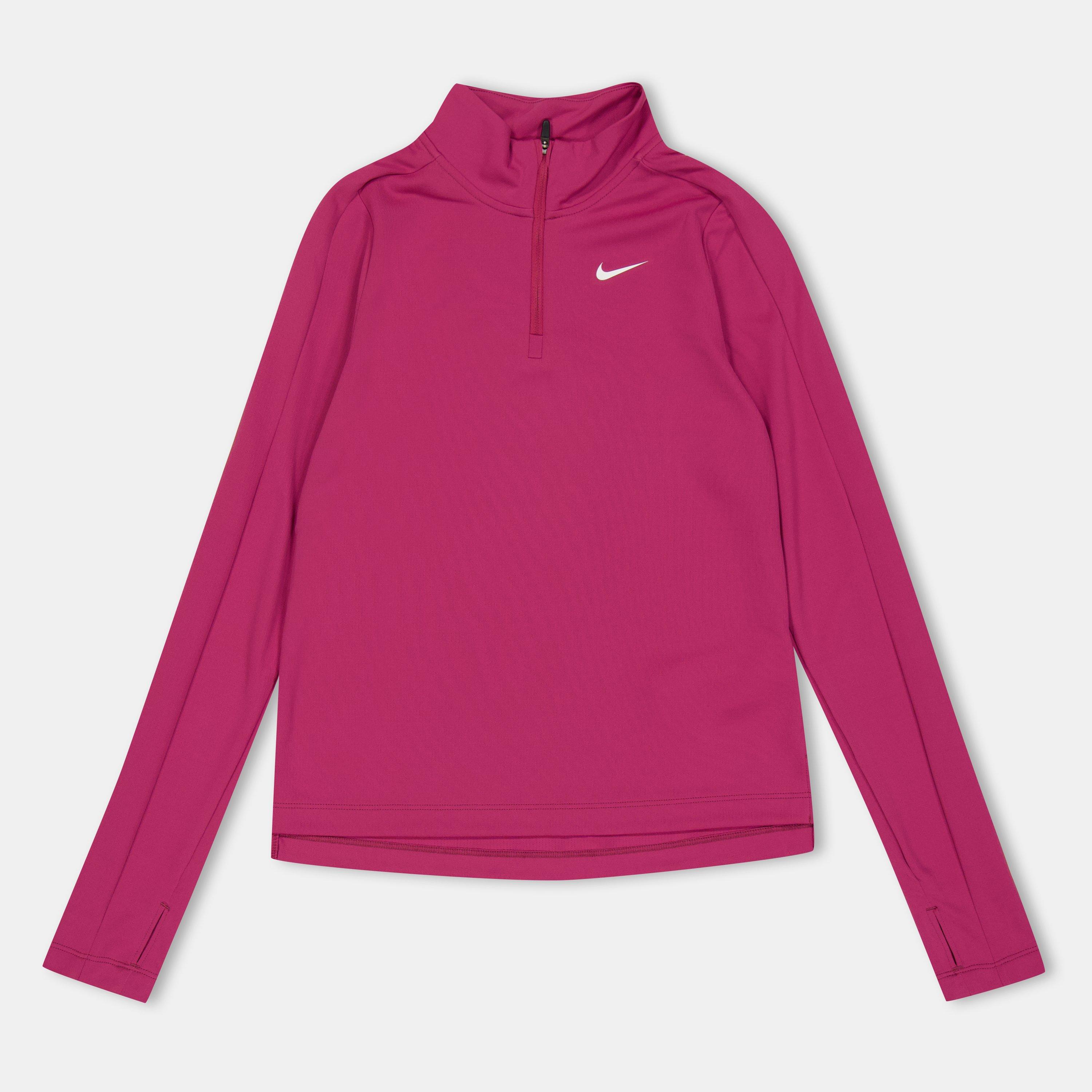 pink nike half zip running top