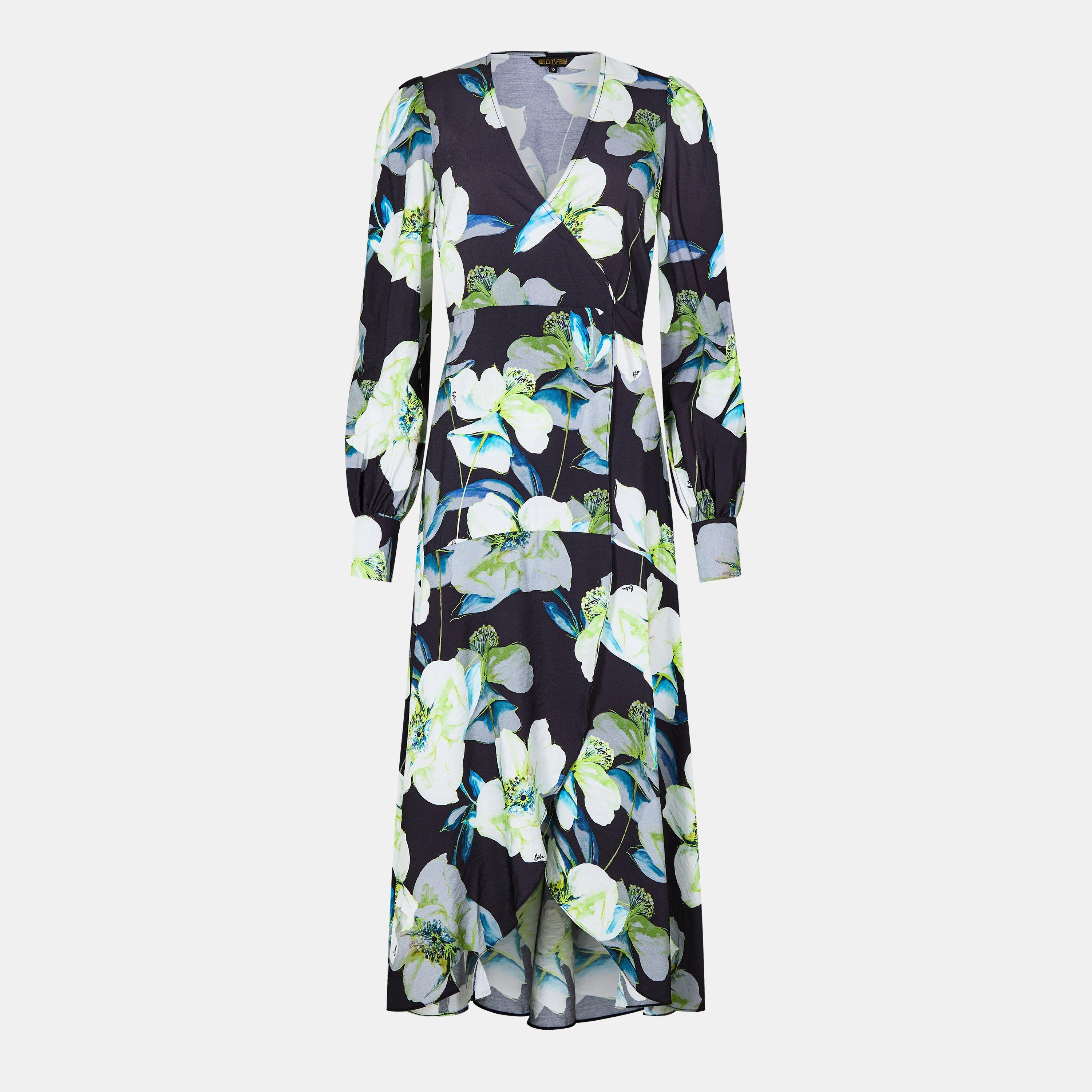 Dark Floral - Biba - Printed Wrap Dress - 1