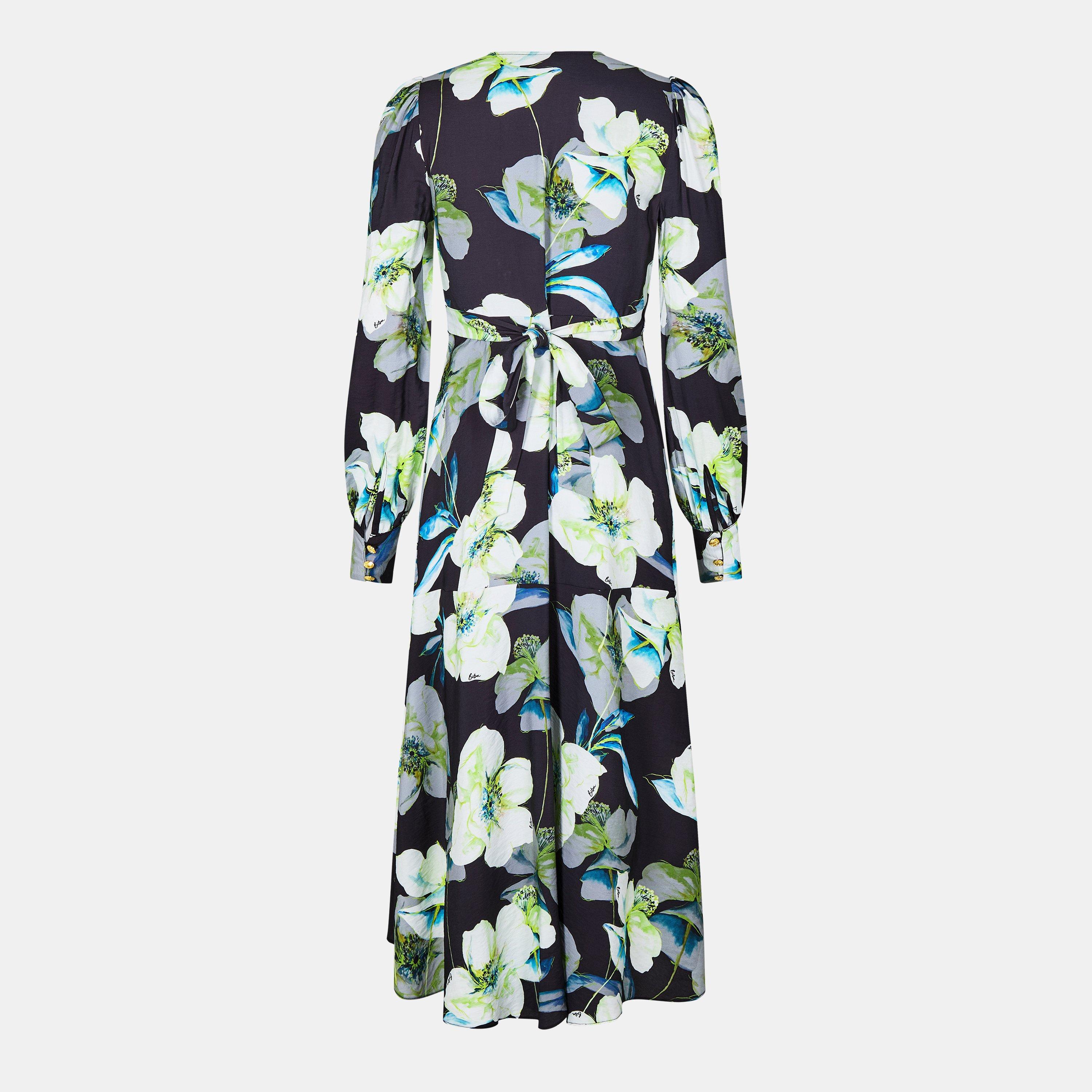 Dark Floral - Biba - Printed Wrap Dress - 2
