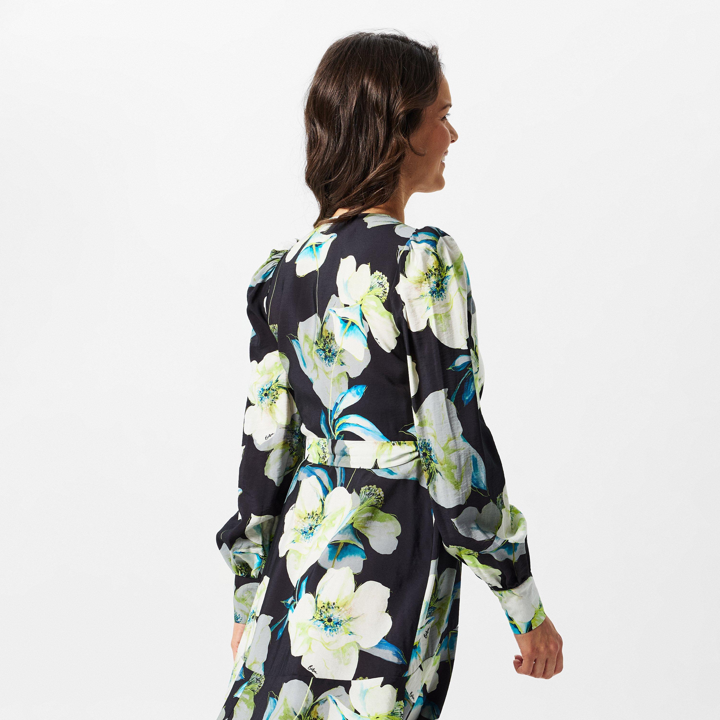 Dark Floral - Biba - Printed Wrap Dress - 4