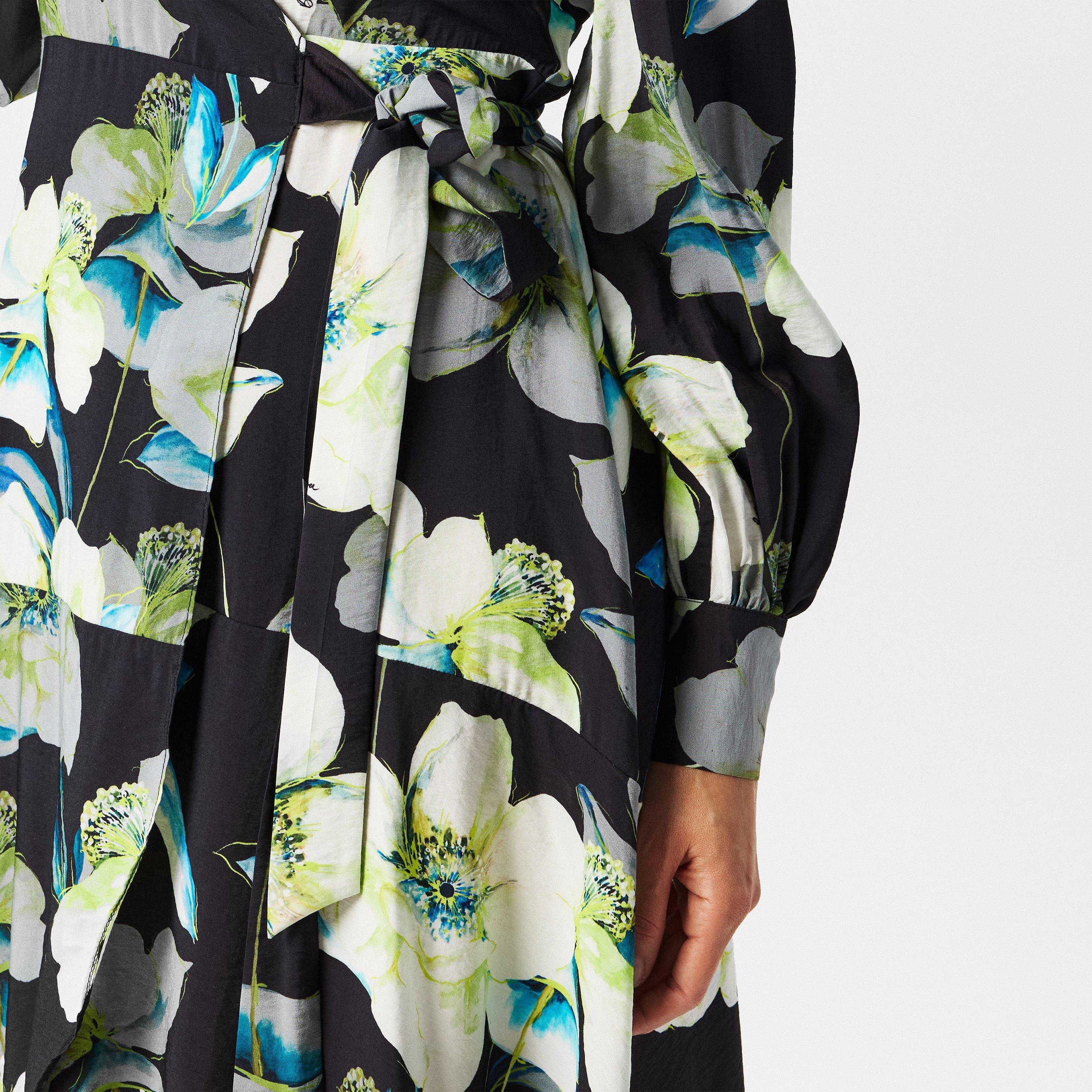 Dark Floral - Biba - Printed Wrap Dress - 5