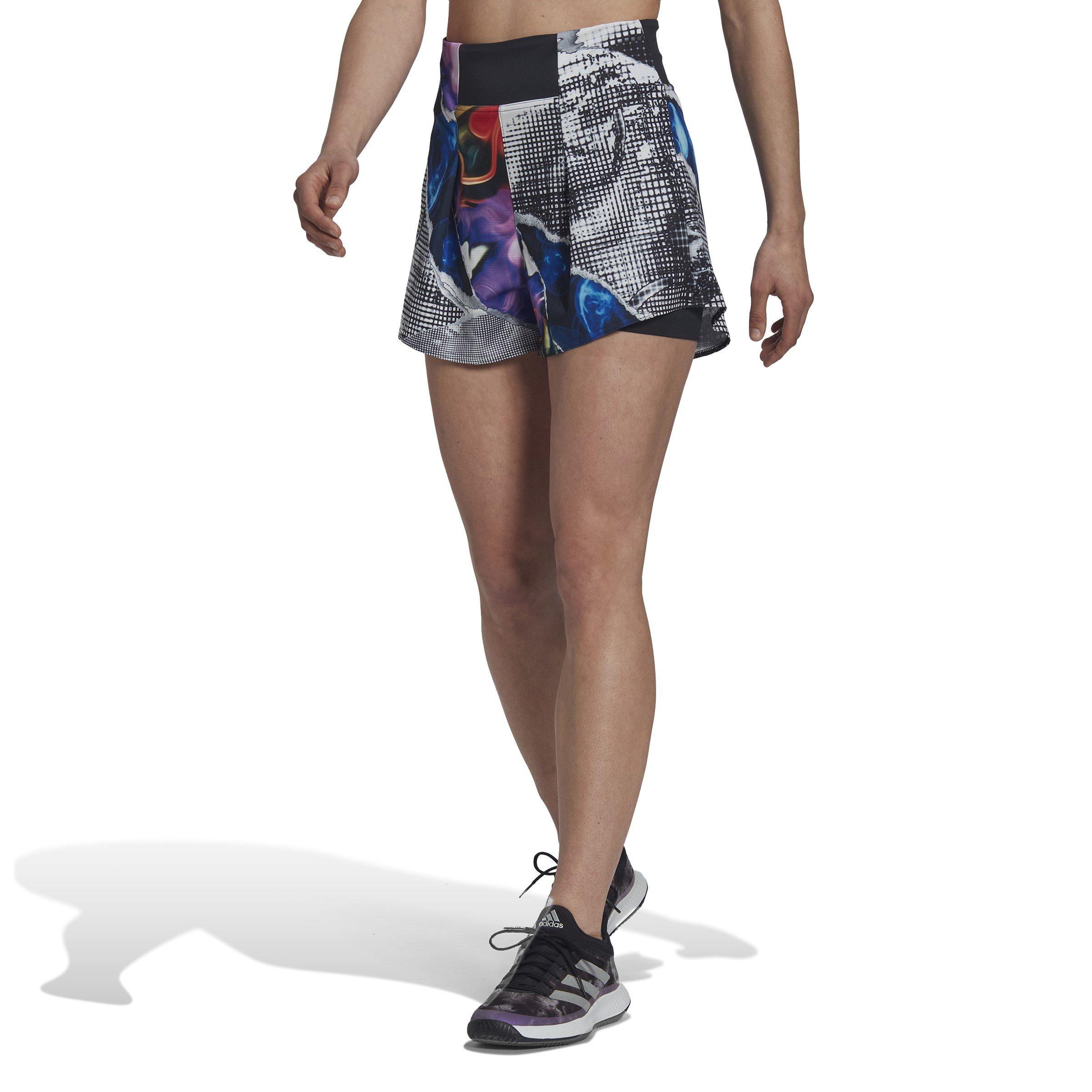 Black/Multi - adidas - Tennis U.S. Series Ergo Printed Shorts Womens - 2