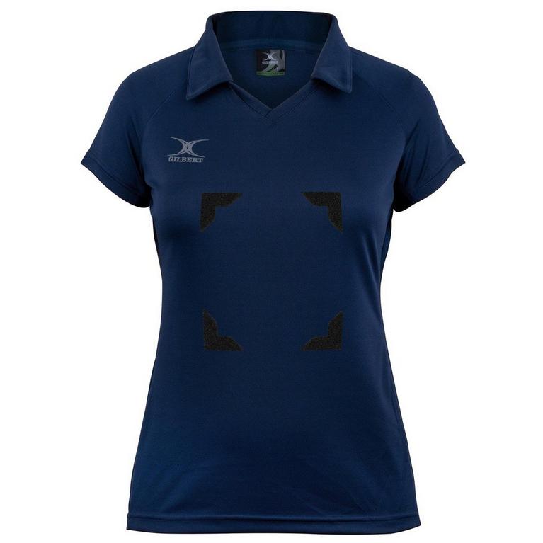 Long Sleeved Polo Shirts For Men - Gilbert - Eclipse Womens Netball Polo Shirt w Bib Attachments - 1