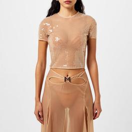 Mugler Sequin Sheer Top
