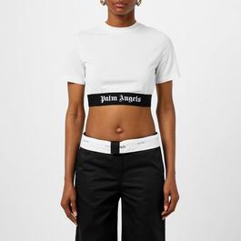 Palm Angels Cropped Crewneck T Shirt