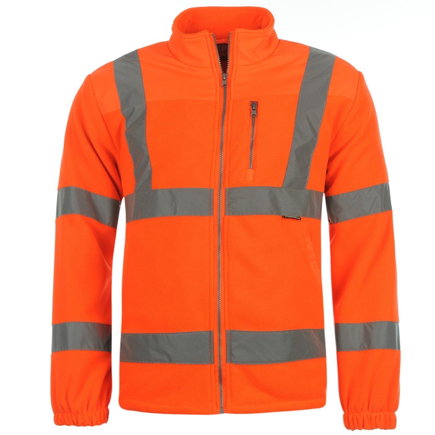 Dunlop Men's Hi-Vis Reflective Fleece Long Sleeve Jacket - Orange - S