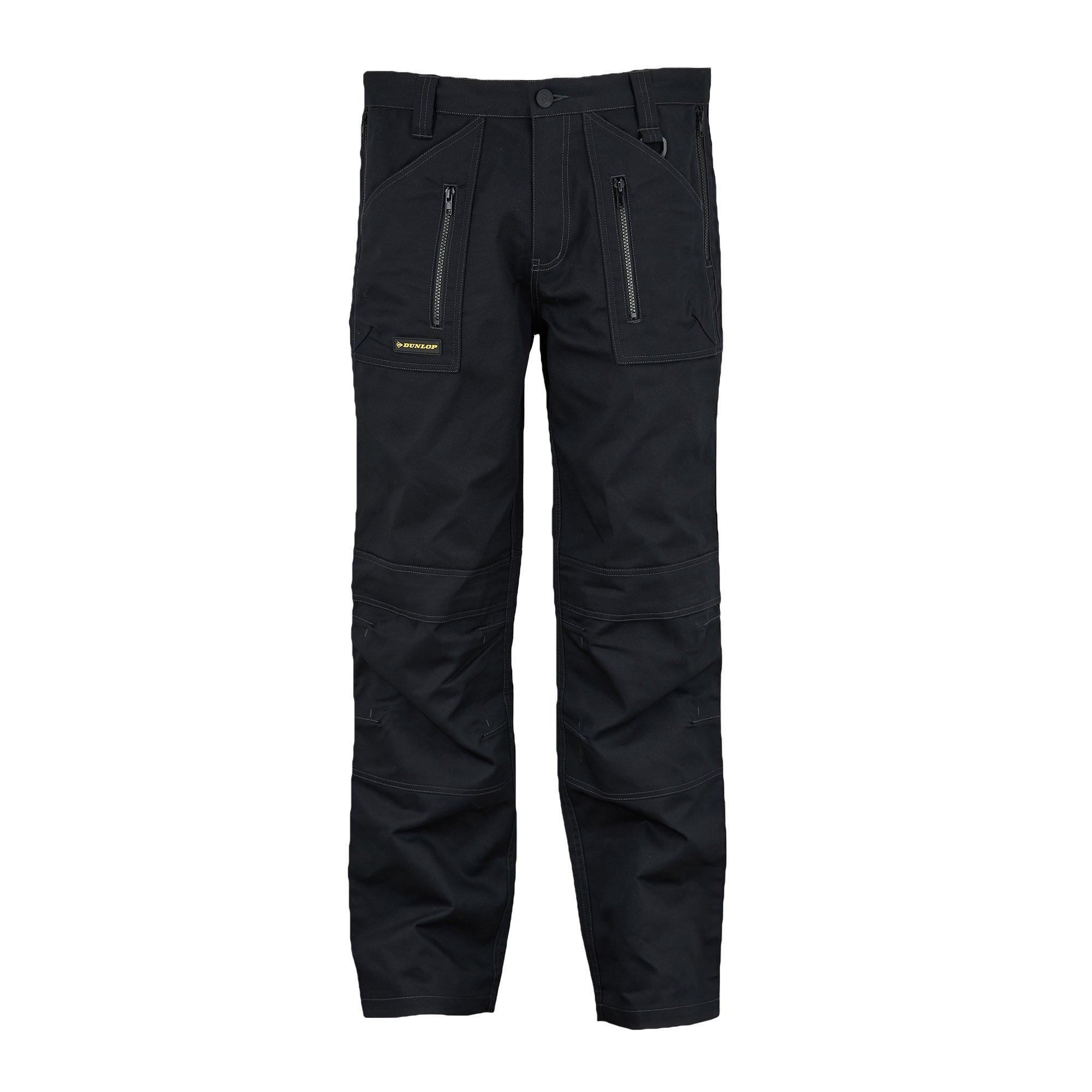 Black - Dunlop - Zipper Work Trousers Mens - 2
