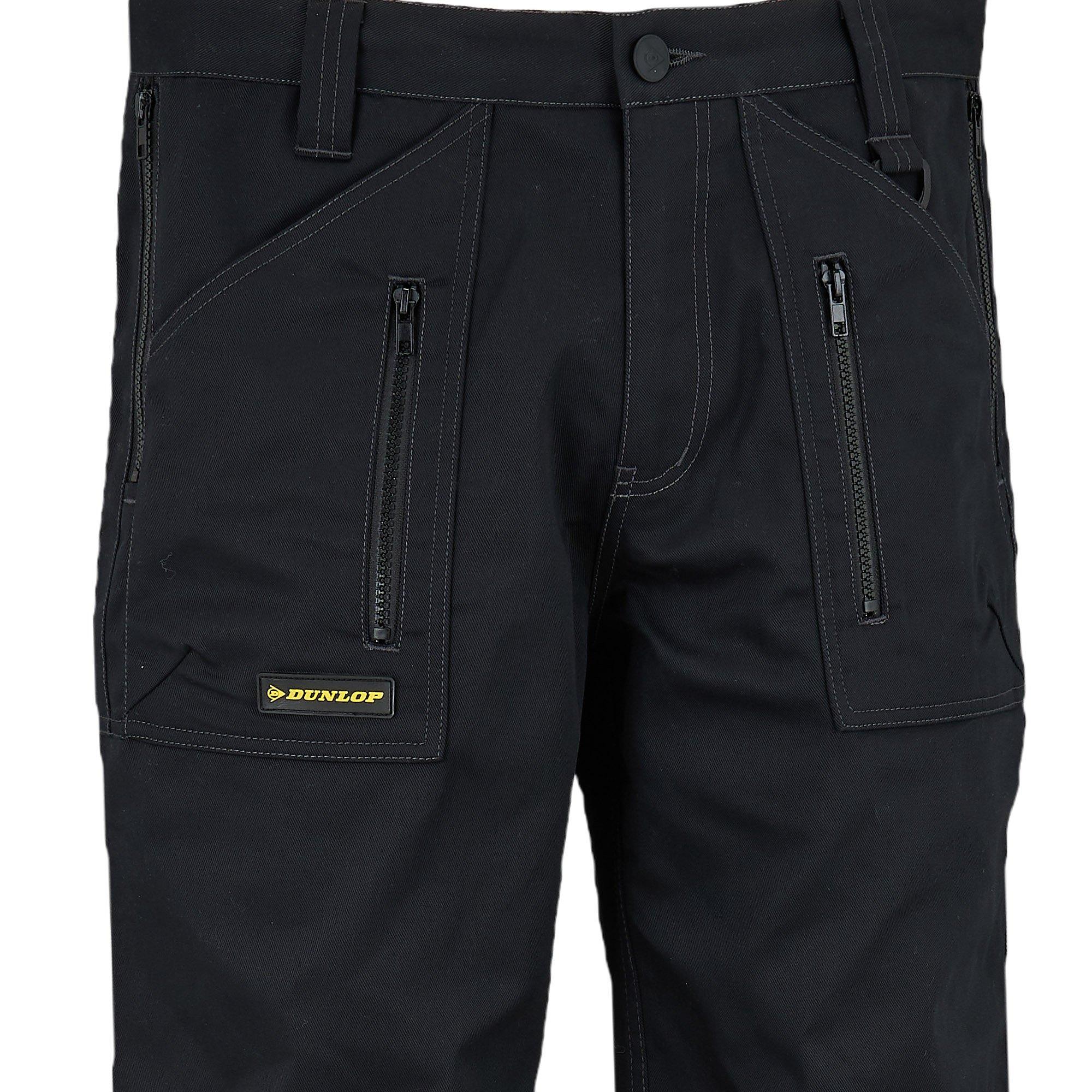 Black - Dunlop - Zipper Work Trousers Mens - 4