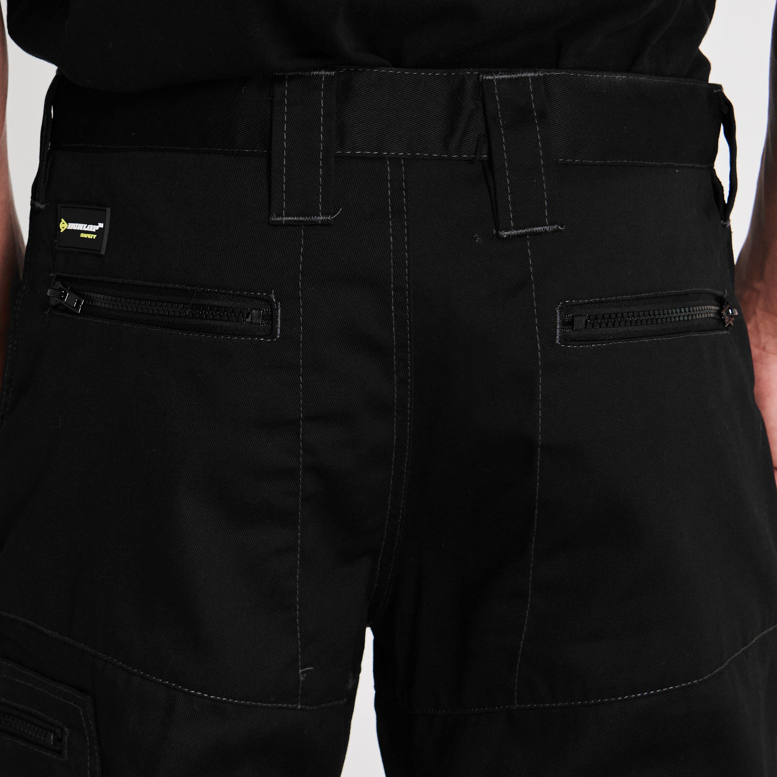 Black - Dunlop - Zipper Work Trousers Mens - 7