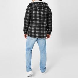 Dunlop Full Zip Checked Hoodie Mens