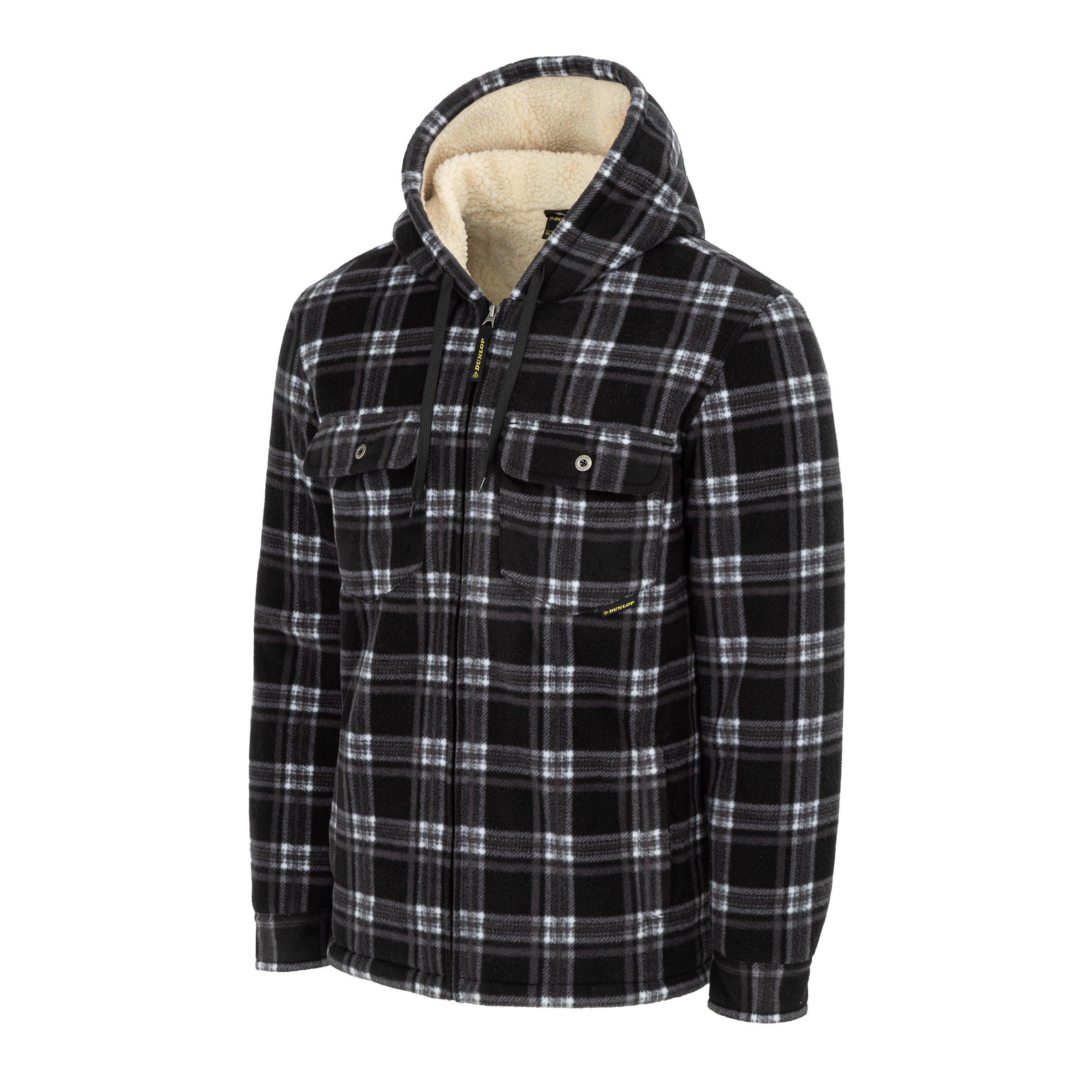 Crna - Dunlop - Full Zip Checked Hoodie Mens - 5