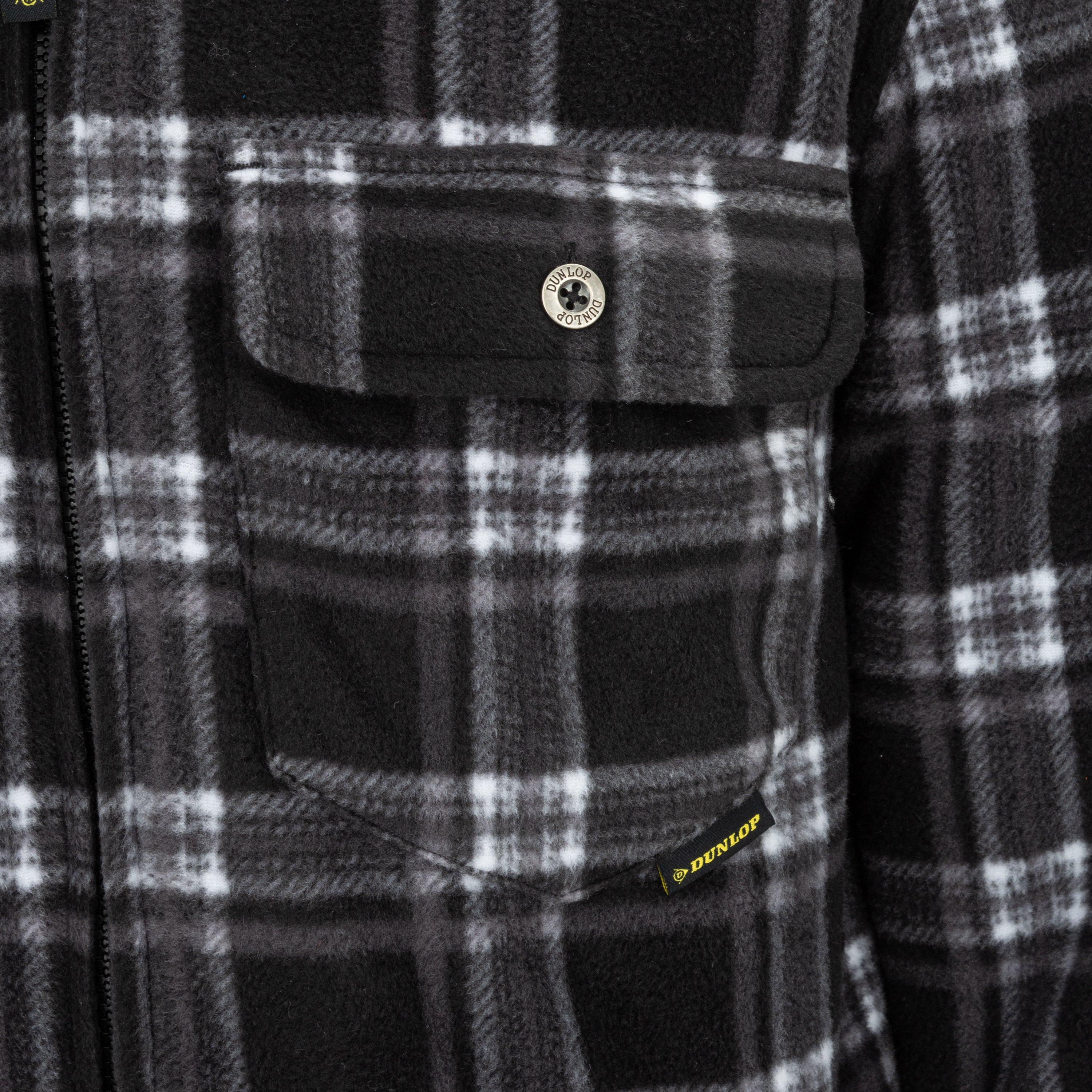 Crna - Dunlop - Full Zip Checked Hoodie Mens - 6