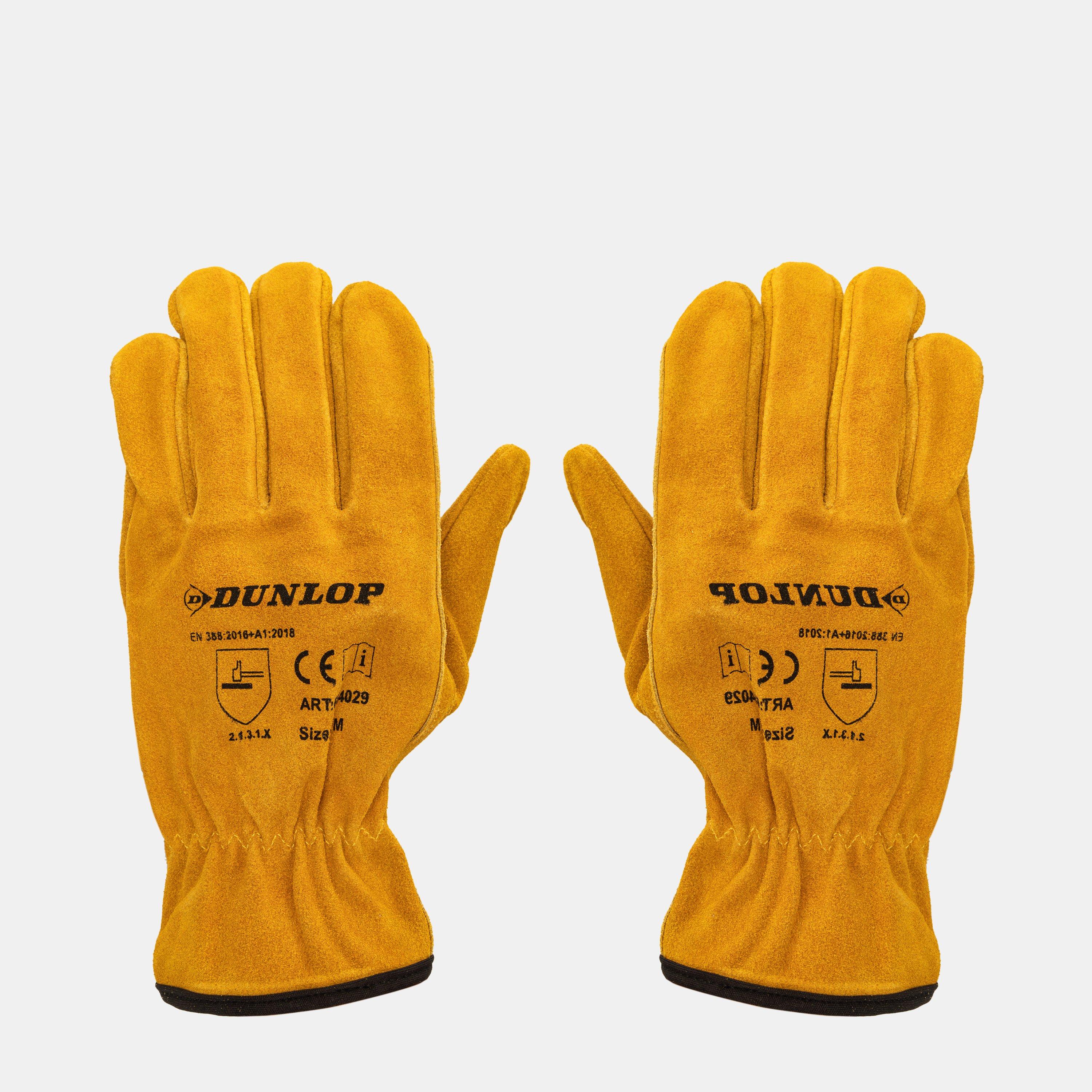 Brown/Black - Dunlop - Men's Leather Workwear Gloves - 1