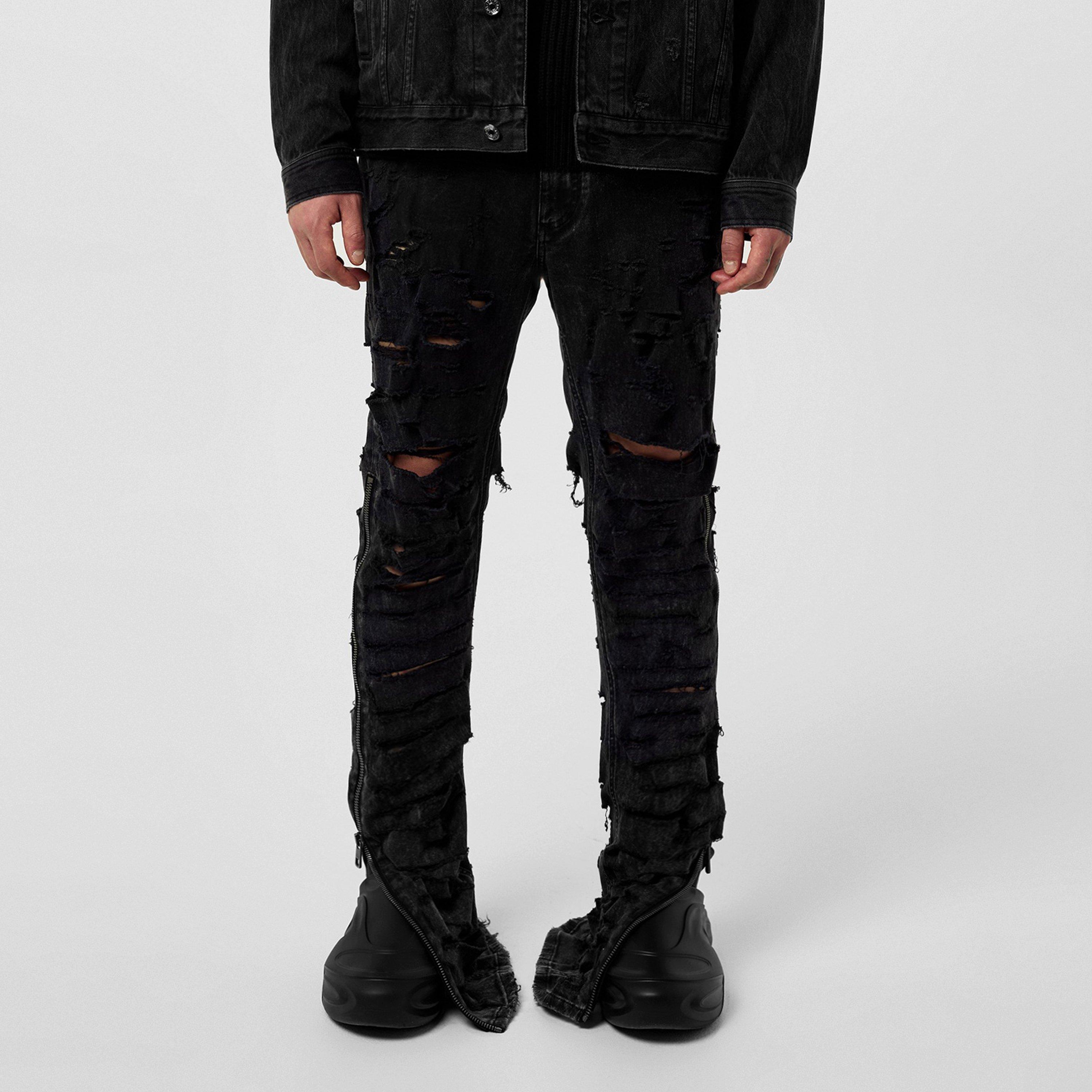 Black S9001 - Dolce and Gabbana - Distressed Slim Jeans - 1