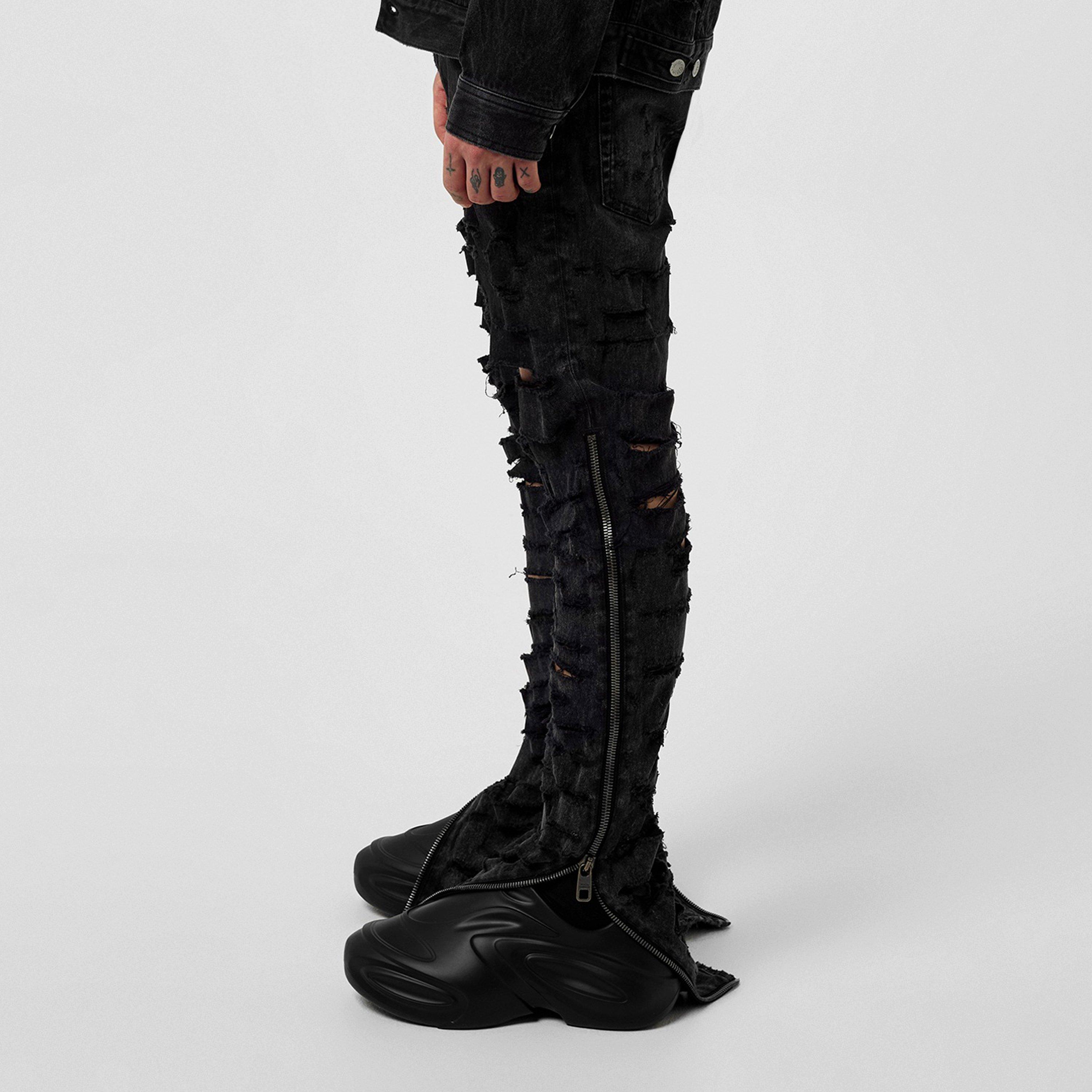 Black S9001 - Dolce and Gabbana - Distressed Slim Jeans - 2